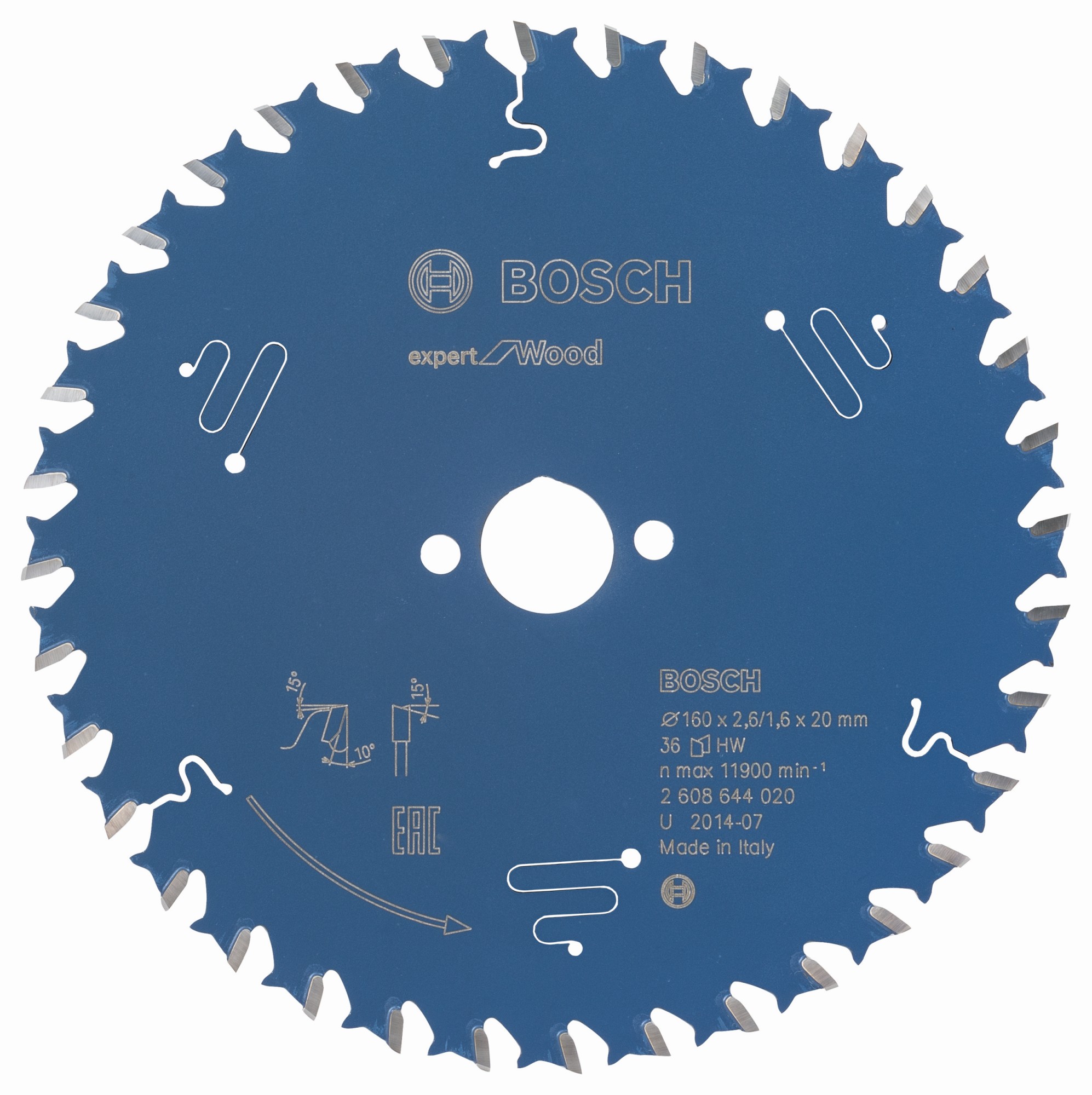 Hoja de sierra circular EXPERT Wood, 160 x 2,6/1,6 x 20 mm, T36