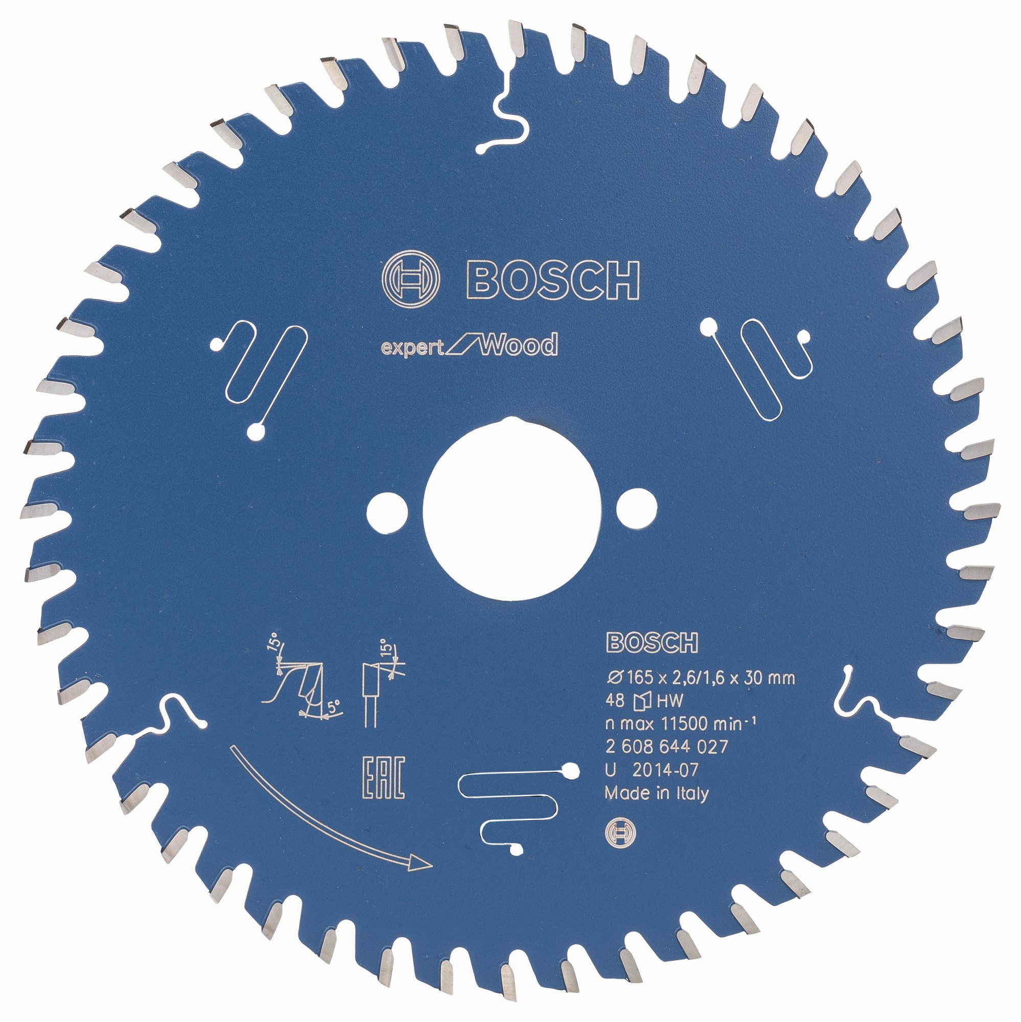 Hoja de sierra circular EXPERT Wood, 165 x 2,6/1,6 x 30 mm, T48