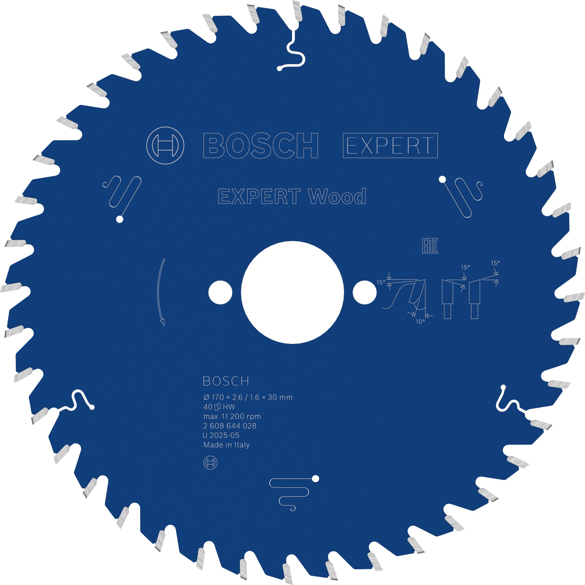 Hoja de sierra circular EXPERT Wood, 170 x 2,6/1,6 x 30 mm, T40