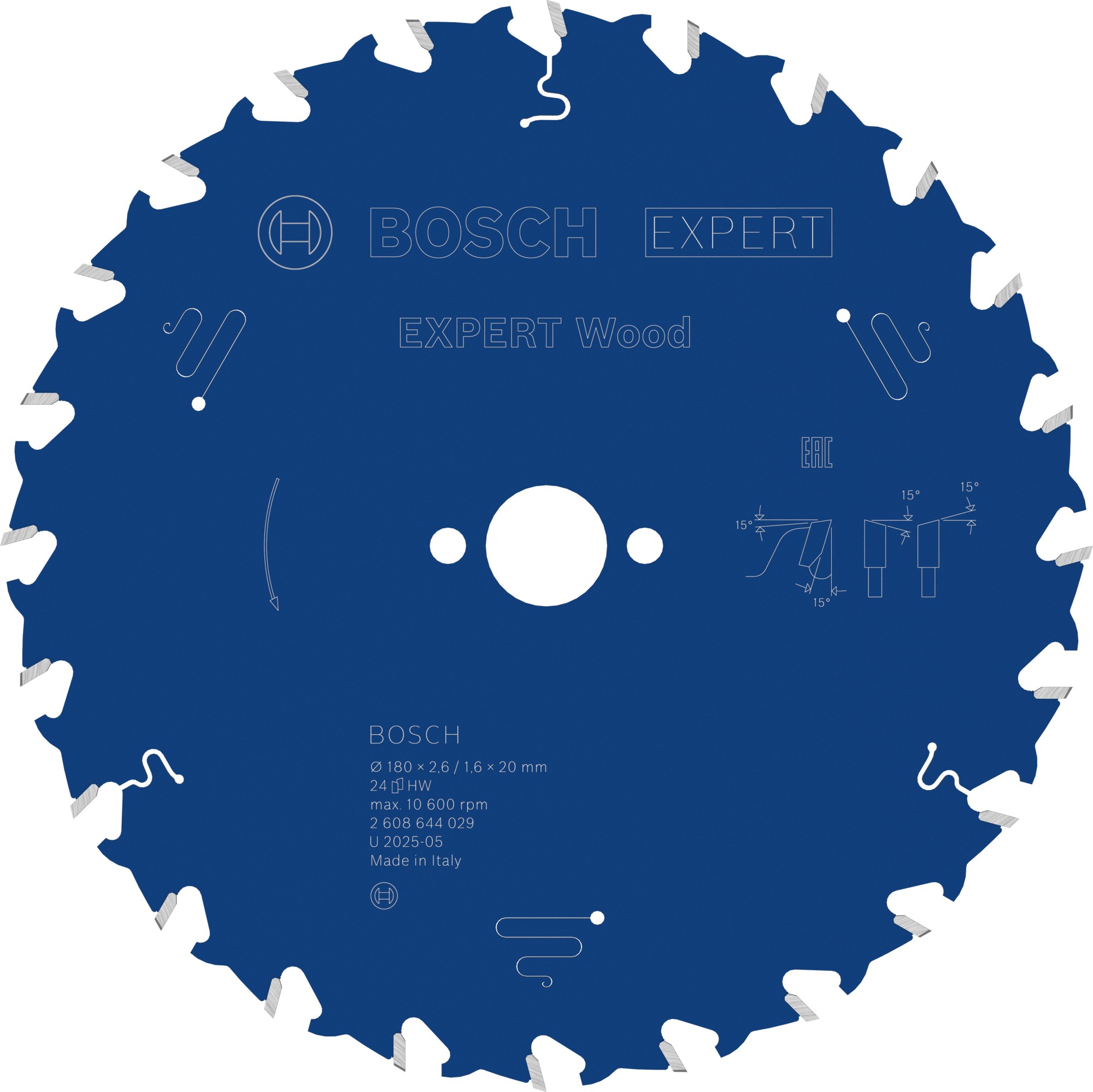 Hoja de sierra circular EXPERT Wood, 180 x 2,6/1,6 x 20 mm, T24