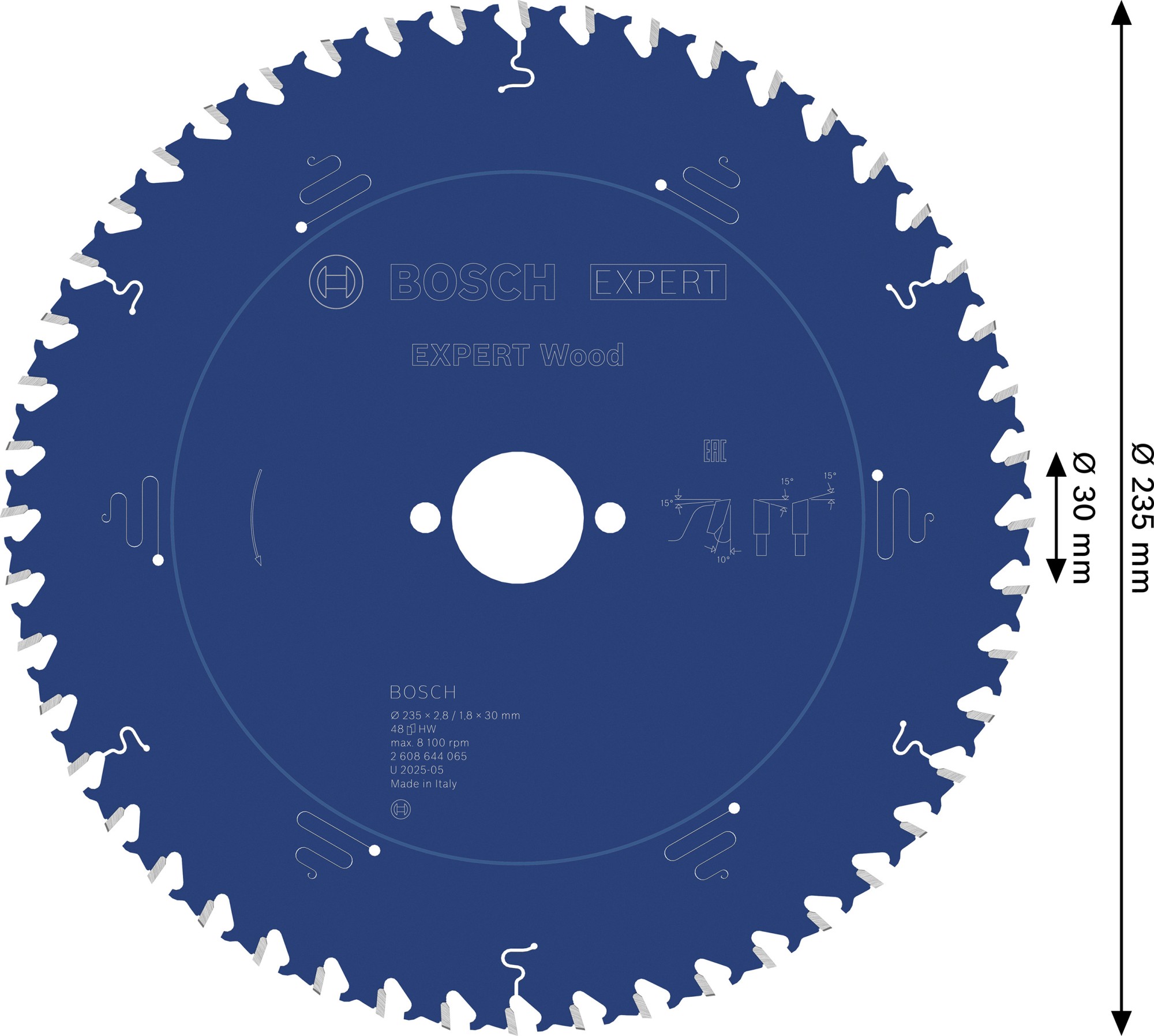 Hoja de sierra circular EXPERT Wood, 235 x 2,8/1,8 x 30 mm, T48