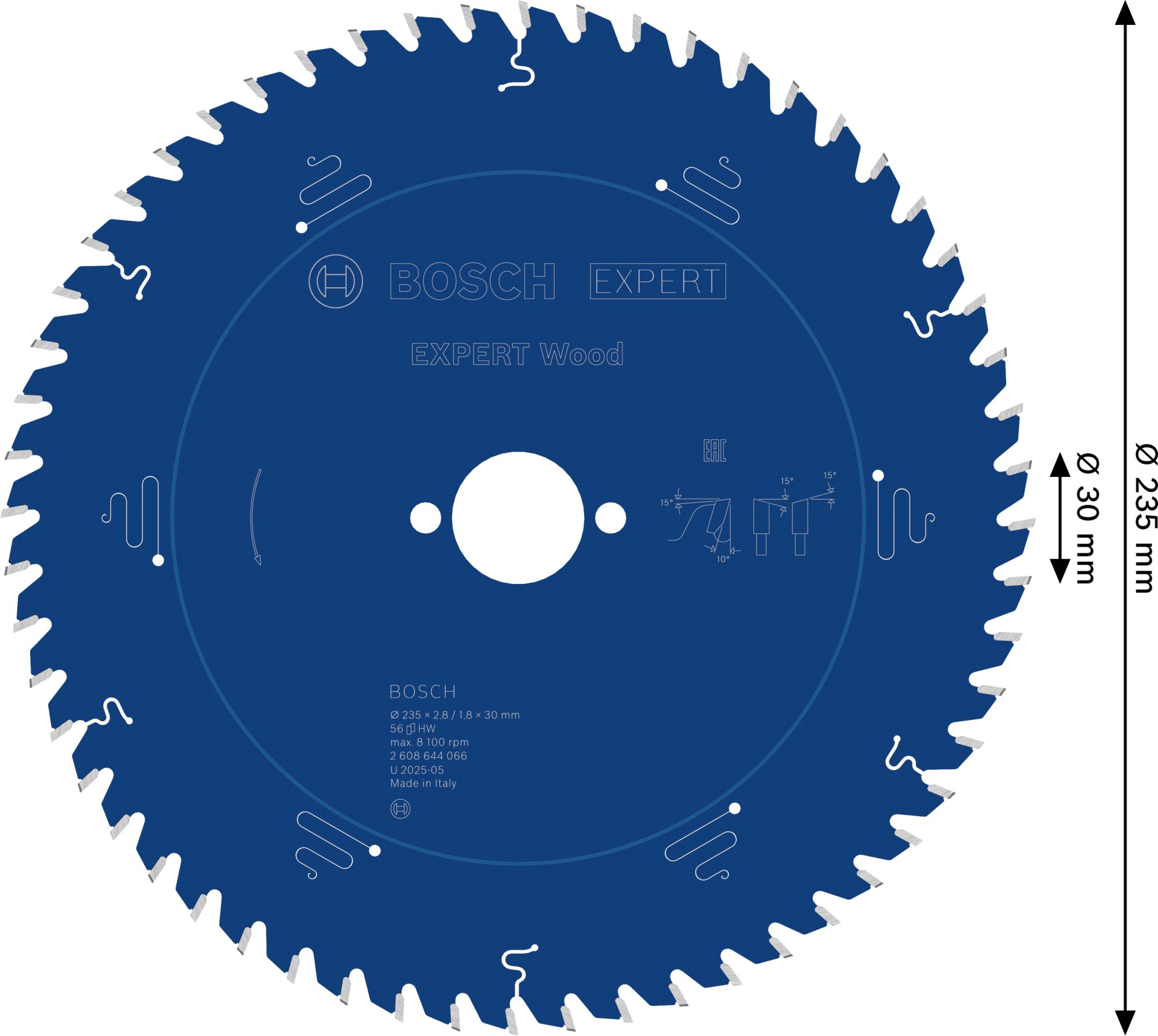 Hoja de sierra circular EXPERT Wood, 235 x 2,8/1,8 x 30 mm, T56