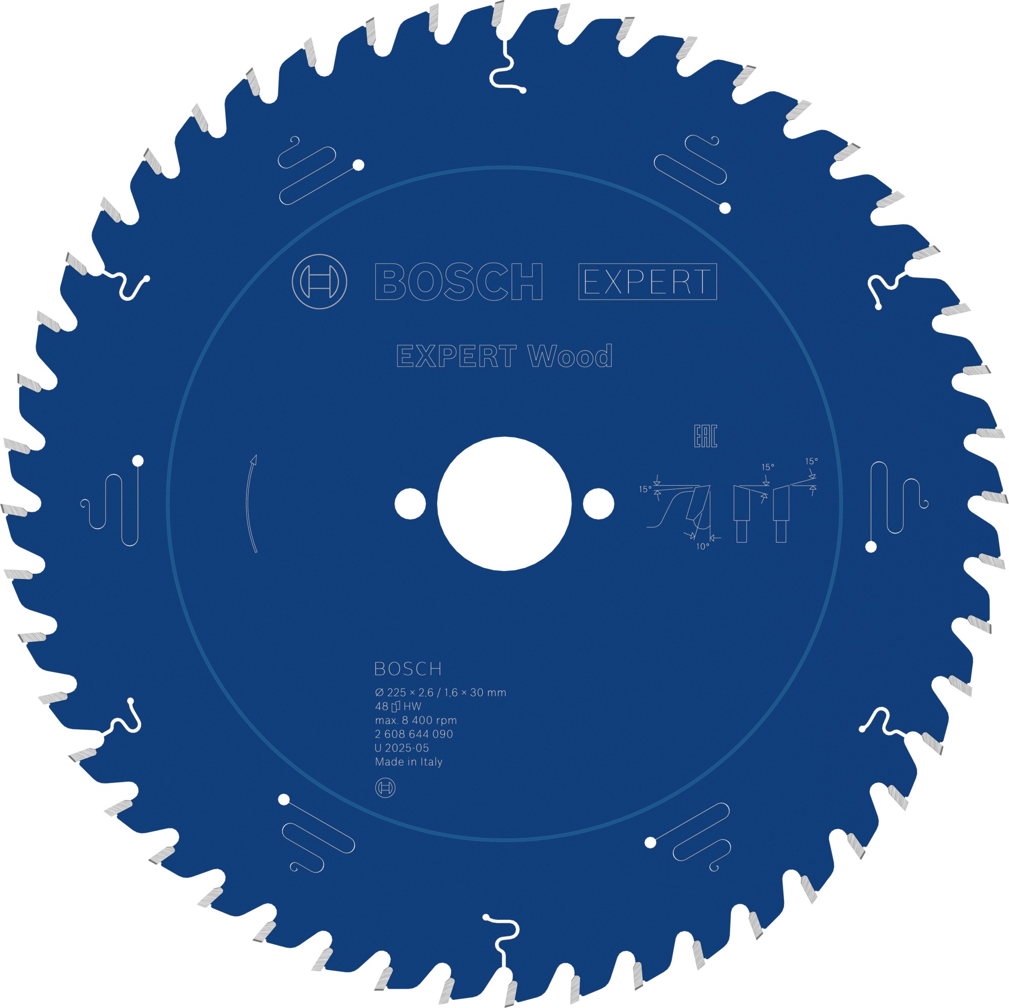 Hoja de sierra circular EXPERT Wood, 225 x 2,6/1,6 x 30 mm, T48