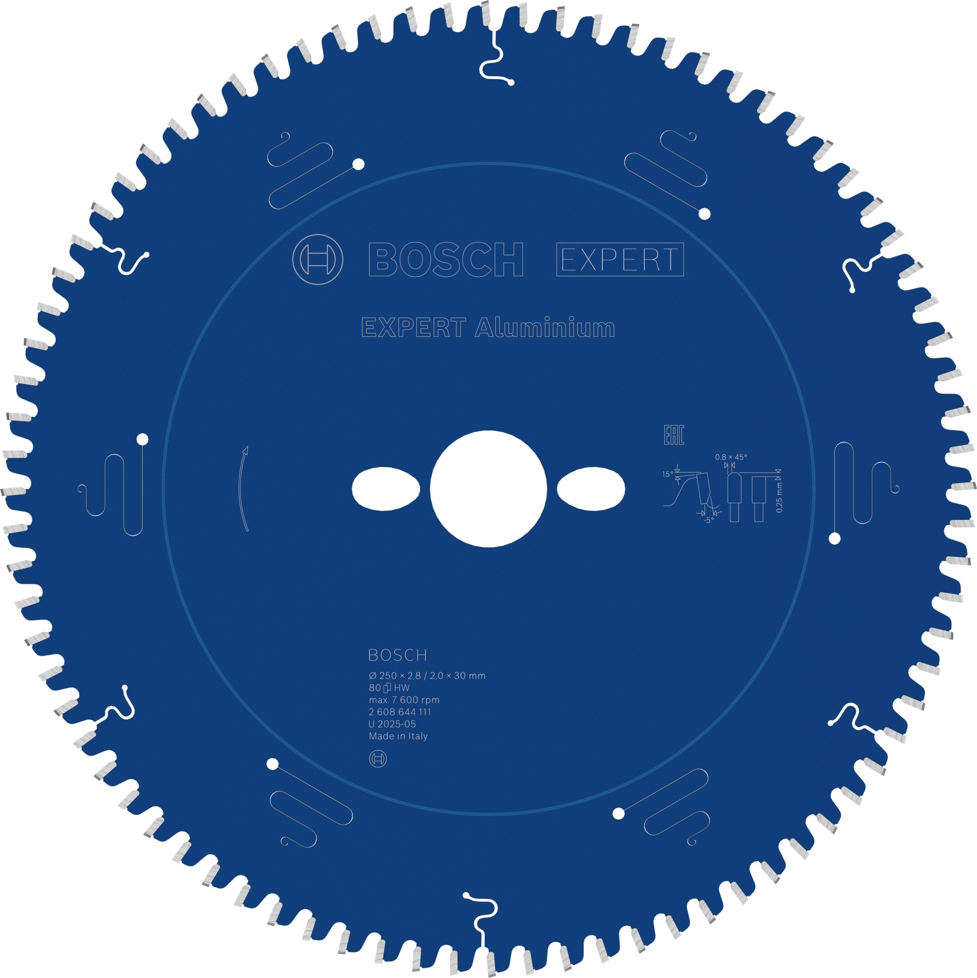 Hoja de sierra circular EXPERT Aluminium, 250 x 2,8/2 x 30 mm, T80