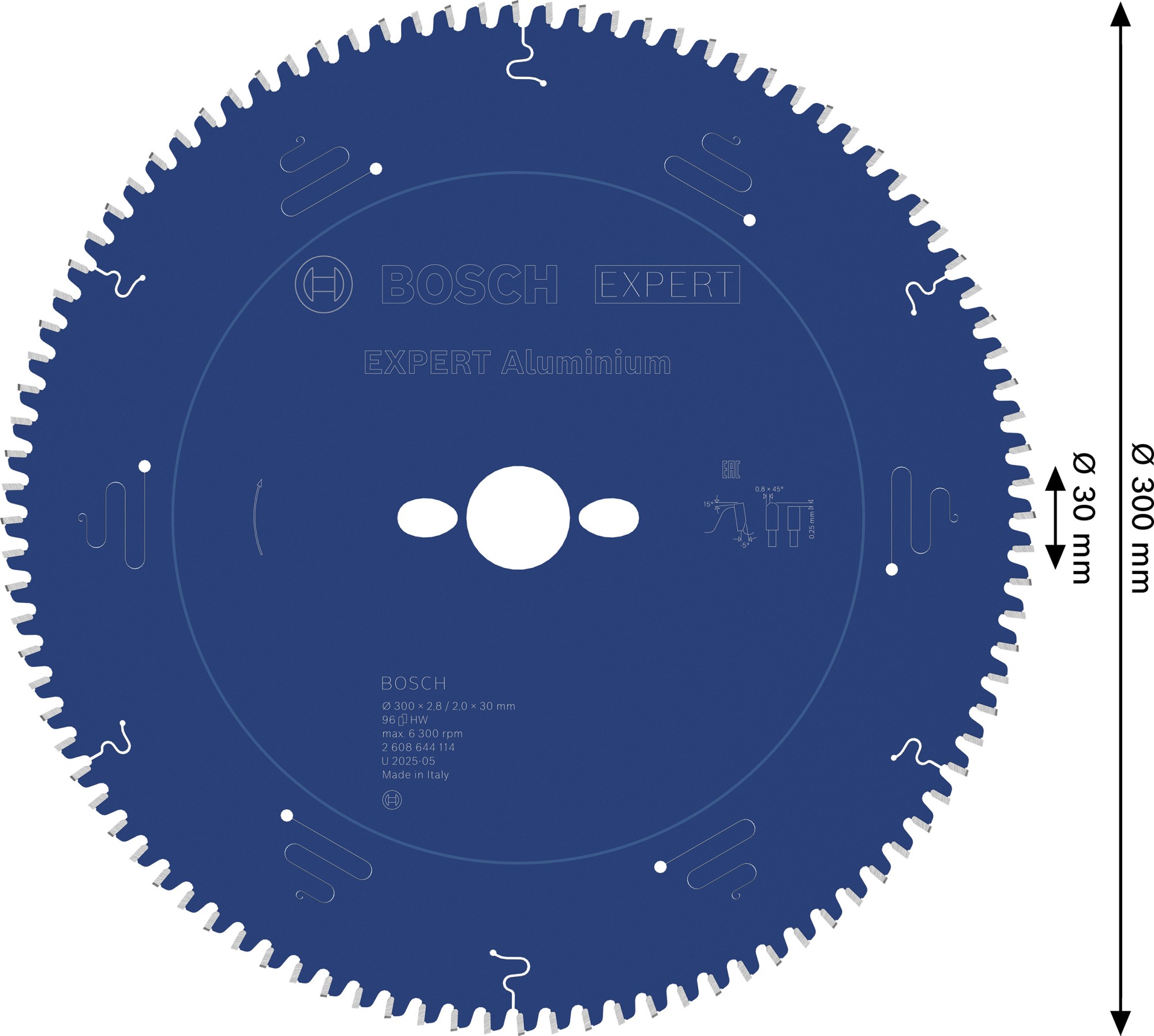 Hoja de sierra circular EXPERT Aluminium, 300 x 2,8/2 x 30 mm, T96