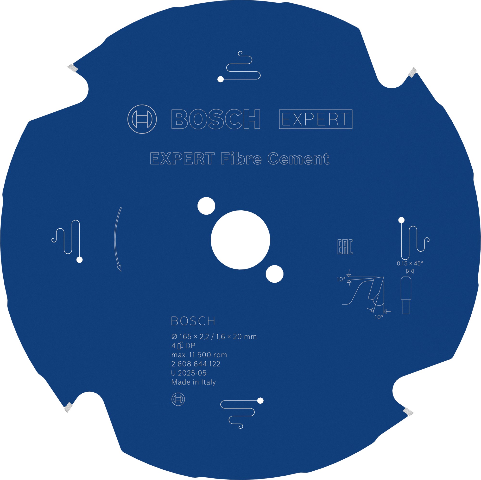 Hoja de sierra circular EXPERT Fibre Cement, 165 x 2,2/1,6 x 20 mm, T4