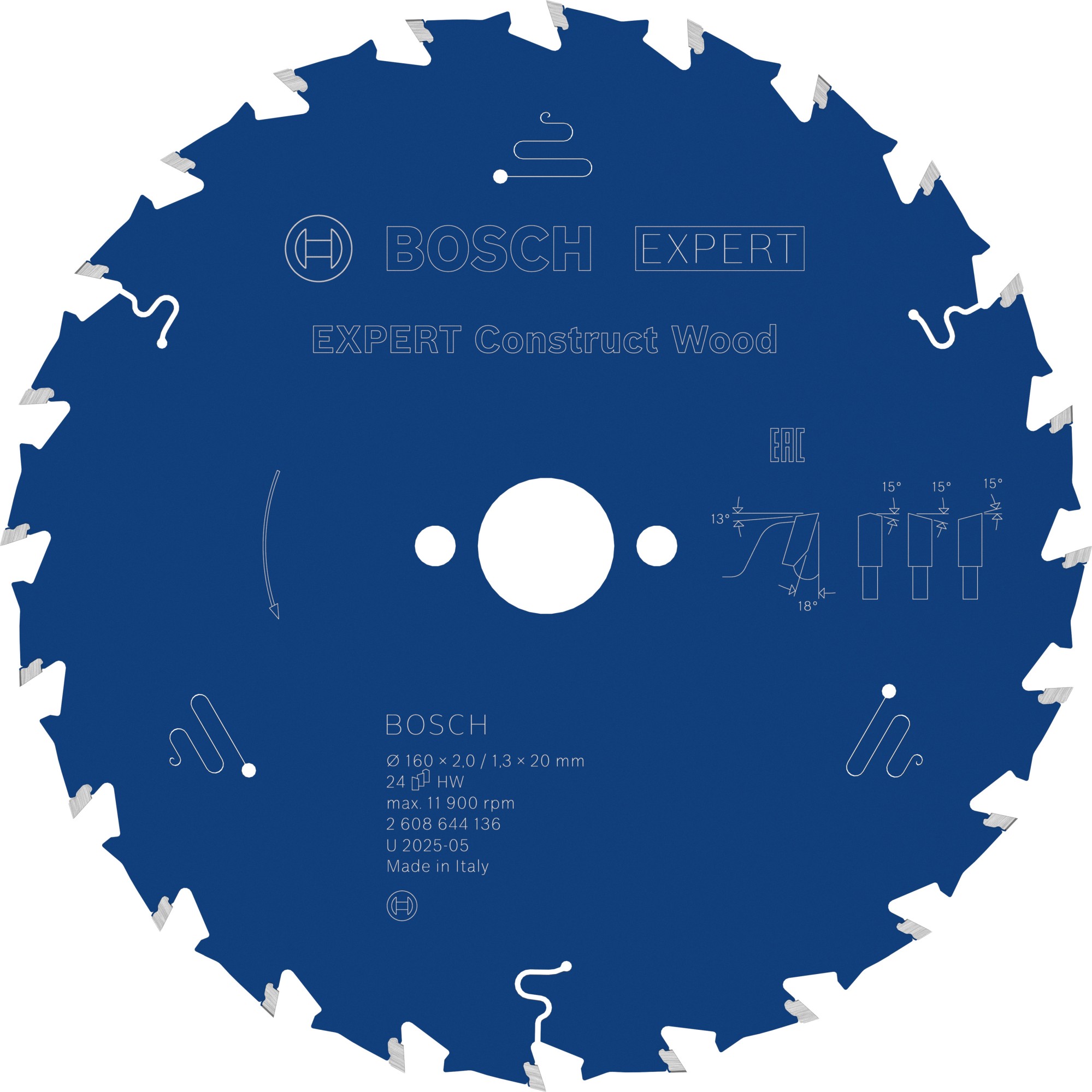 Hoja de sierra circular EXPERT Construct Wood, 160 x 2/1,3 x 20 mm, T24