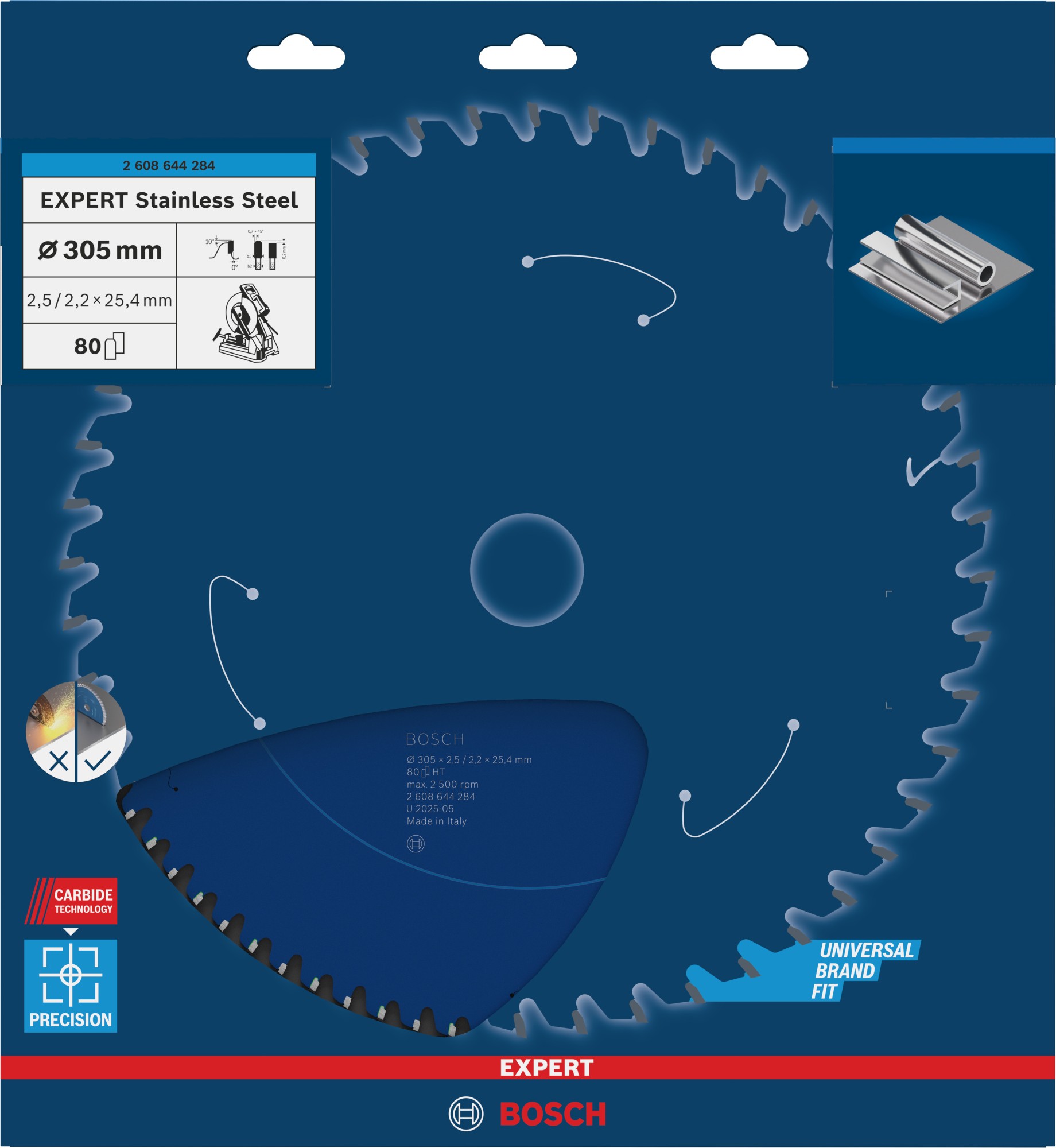 Hoja de sierra circular EXPERT Stainless Steel, 305 x 2,5/2,2 x 25,4 mm, T80
