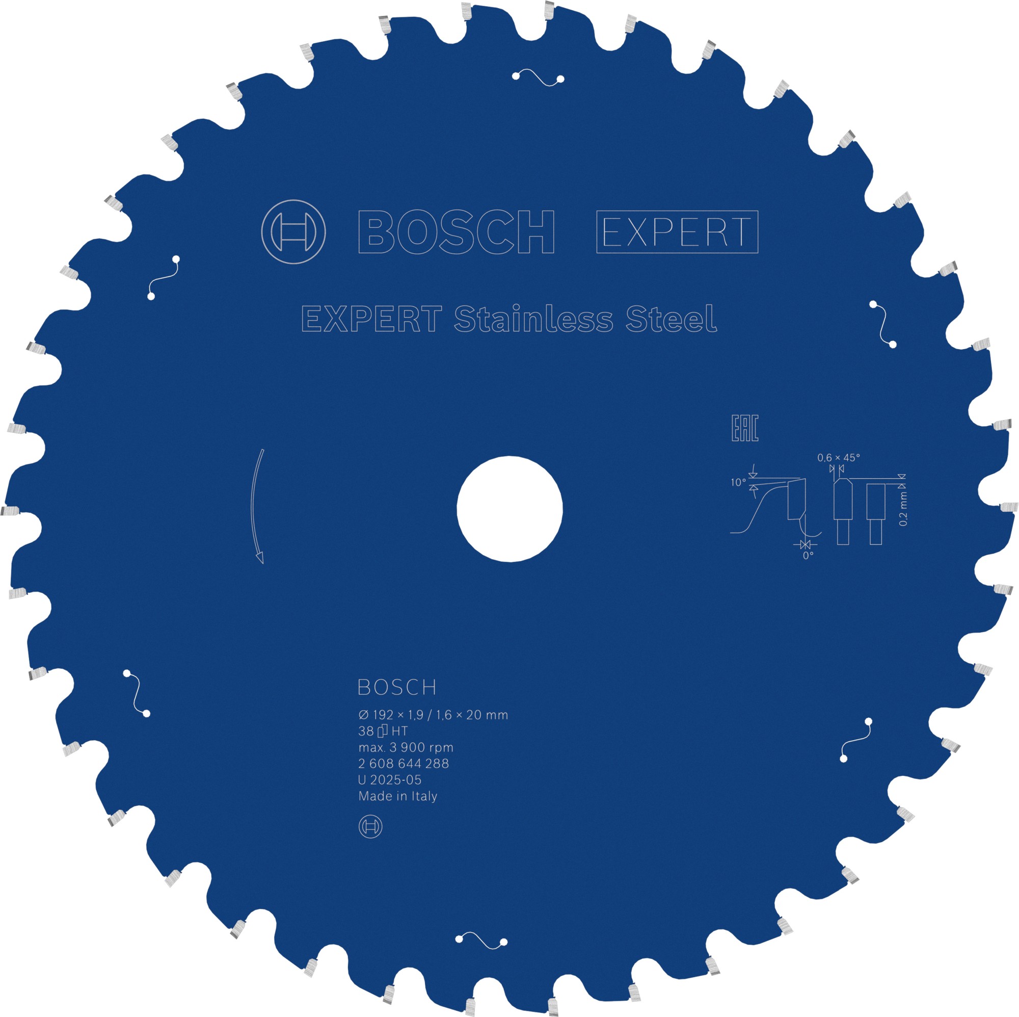 Hoja de sierra circular con cable EXPERT Stainless Steel para cortador de mano en seco