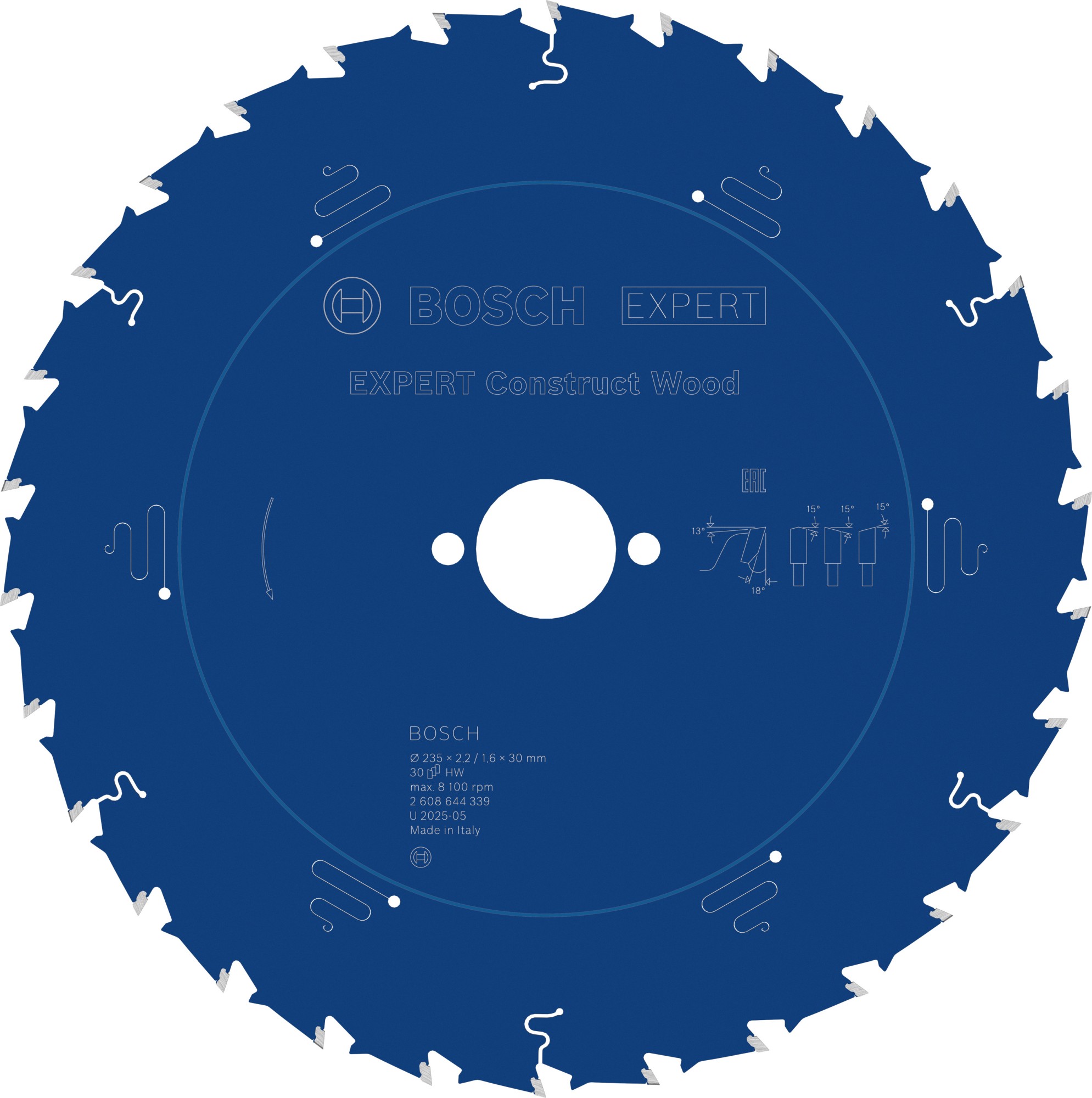 Hoja de sierra circular EXPERT Construct Wood, 235 x 2,2/1,6 x 30 mm, T30