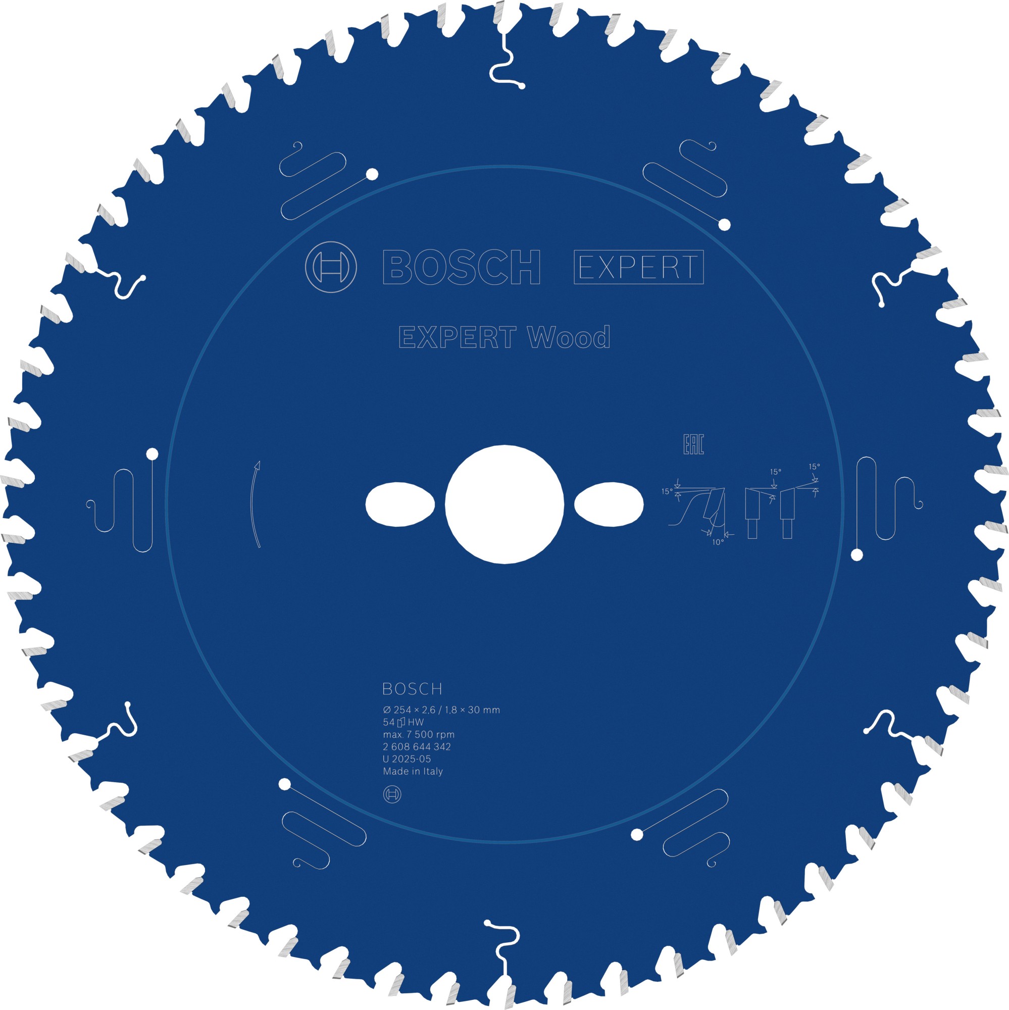 Hoja de sierra circular EXPERT Wood, 254 x 2,6/1,8 x 30 mm, T54