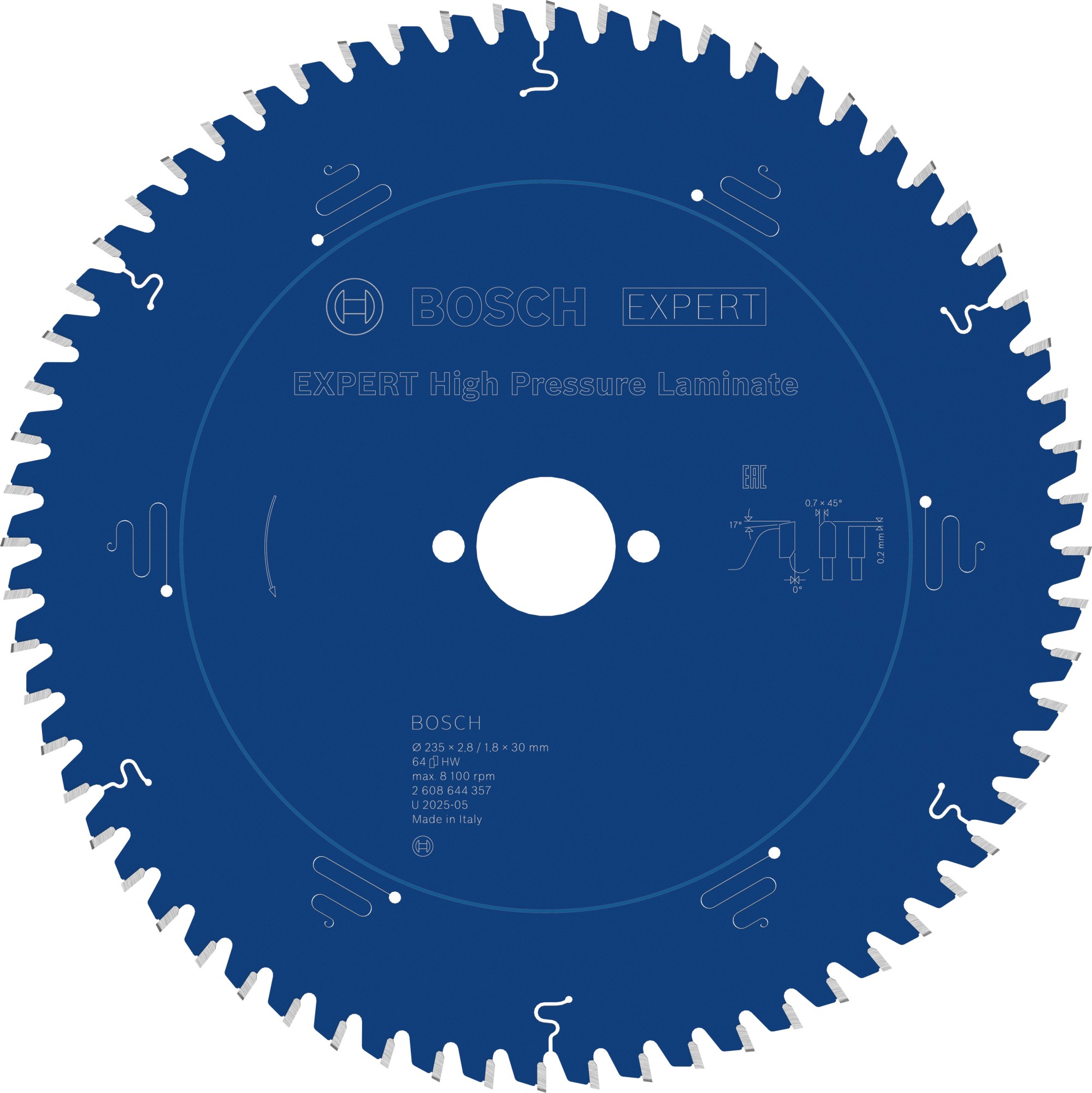 Hoja de sierra circular EXPERT High Pressure Laminate, 235 x 2,8/1,8 x 30 mm, T64
