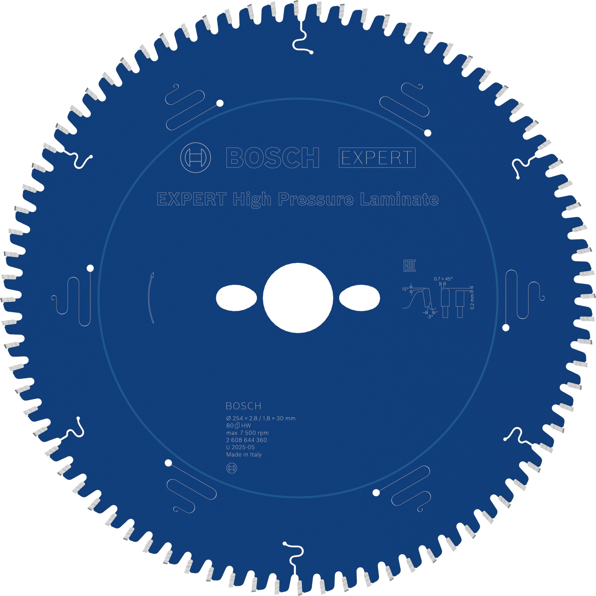 Hoja de sierra circular EXPERT High Pressure Laminate, 254 x 2,8/1,8 x 30 mm, T80