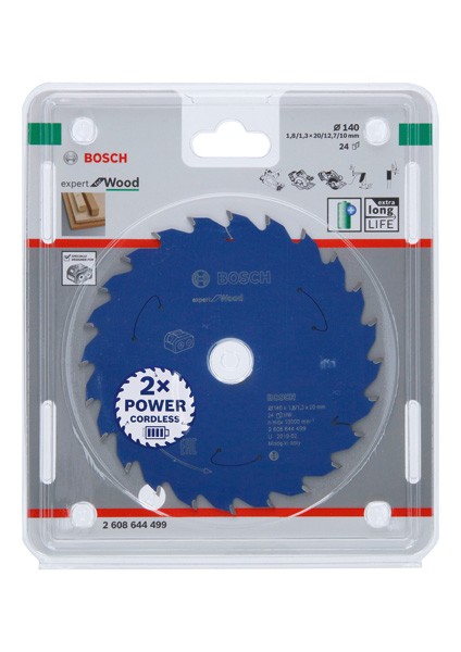 Disco de sierra circular Expert for Wood para sierras sin cables 140 x 1,8/1,3 x 20 T24