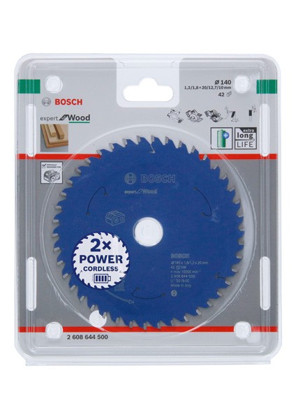 Disco de sierra circular Expert for Wood para sierras sin cables 140 x 1,8/1,3 x 20 T42