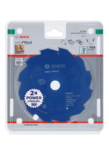 Disco de sierra circular Expert for Wood para sierras sin cables 160 x 1,5/1 x 20 T12