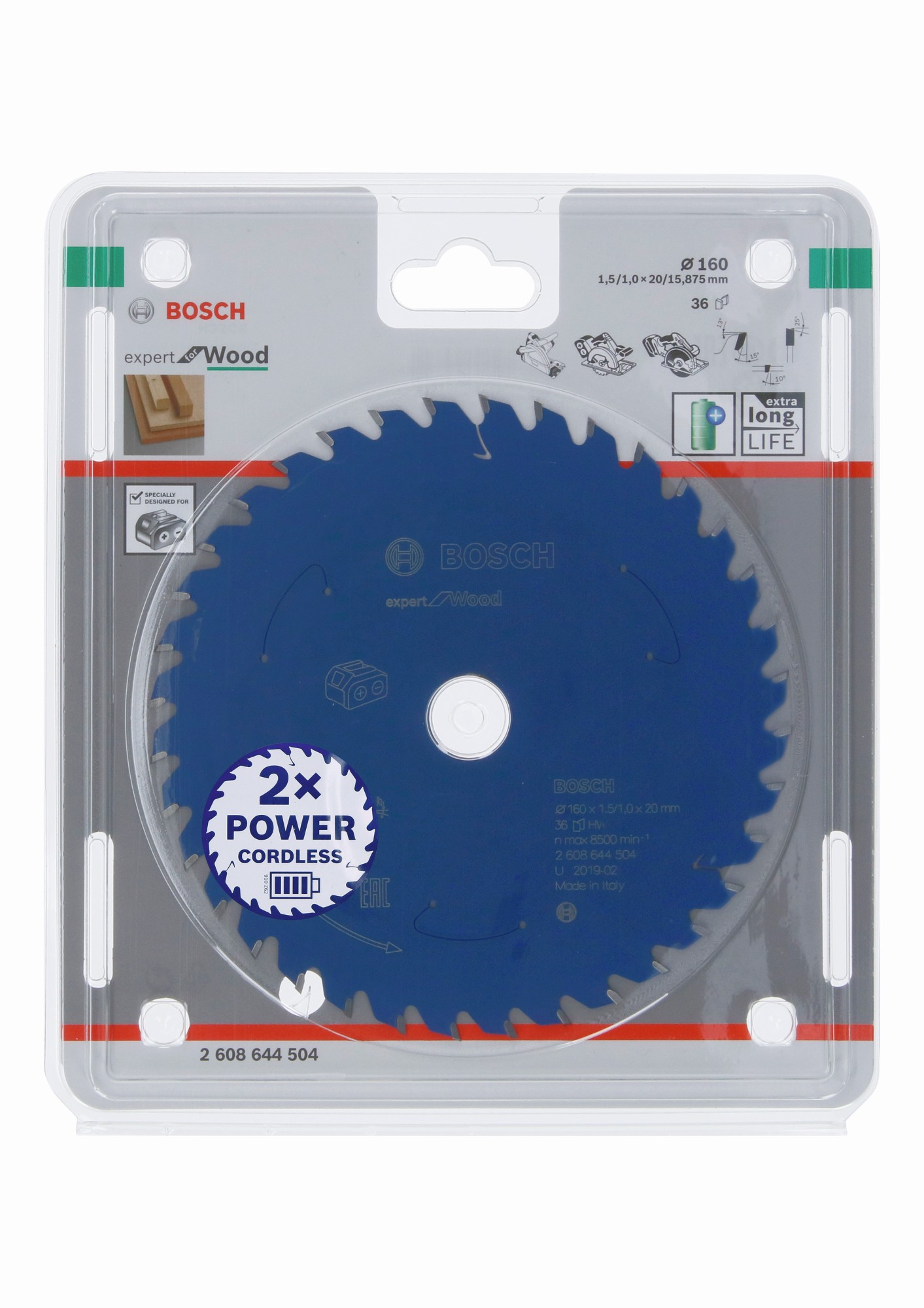 Disco de sierra circular Expert for Wood para sierras sin cables 160 x 1,5/1 x 20 T36