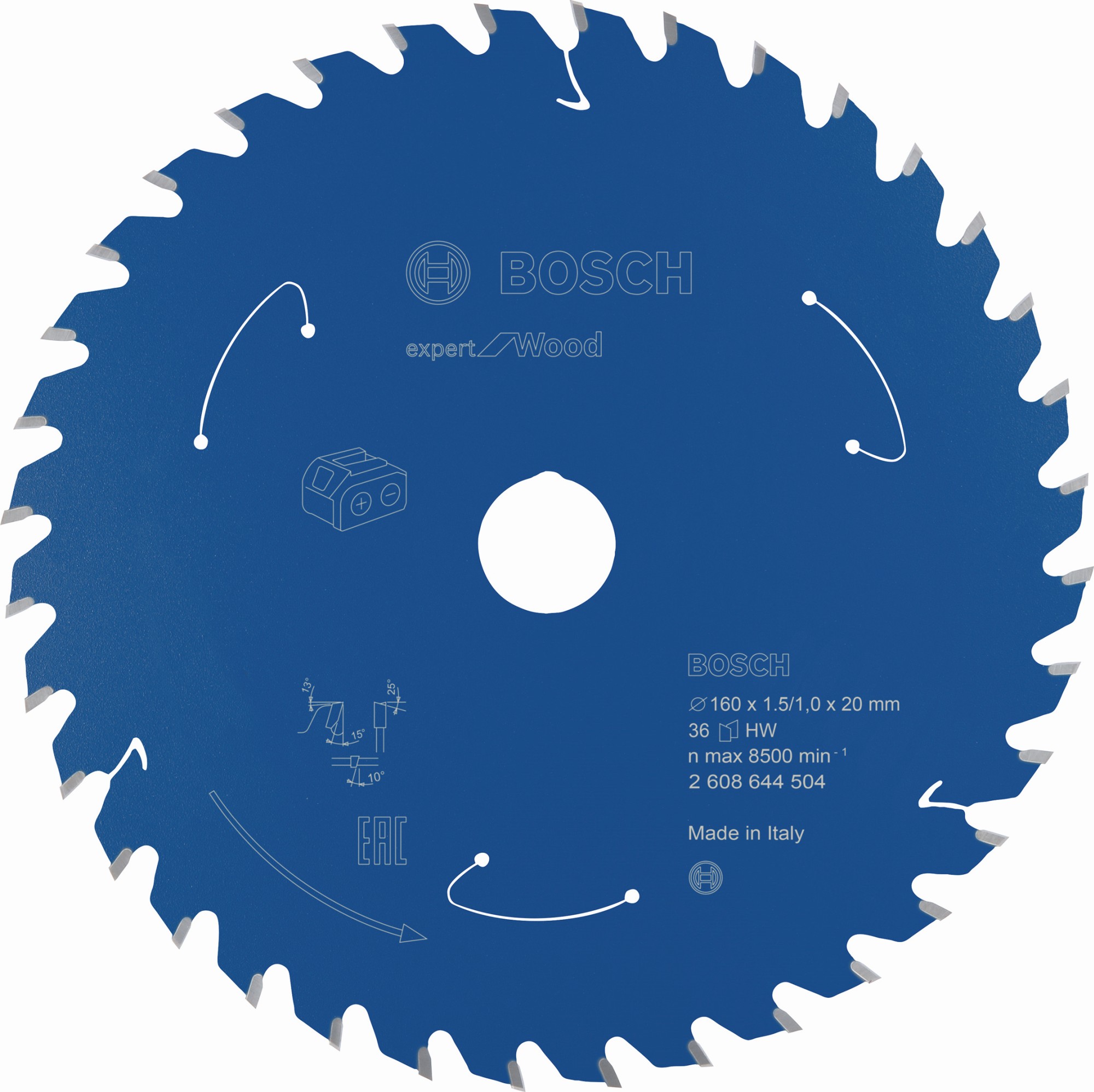 Disco de sierra circular Expert for Wood para sierras sin cables 160 x 1,5/1 x 20 T36