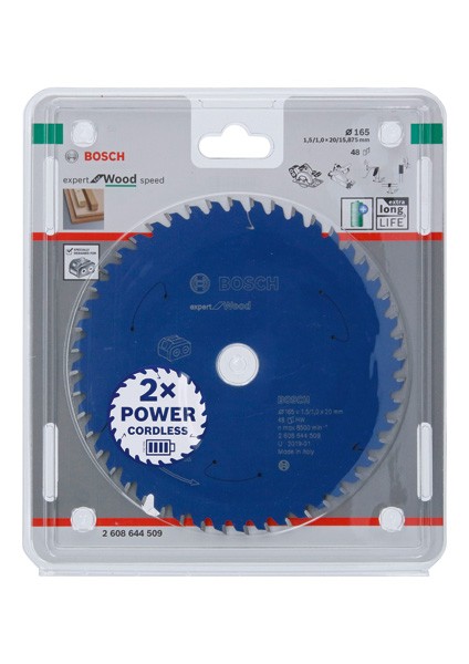 Disco de sierra circular Expert for Wood para sierras sin cables 165 x 1,5/1 x 20 T48