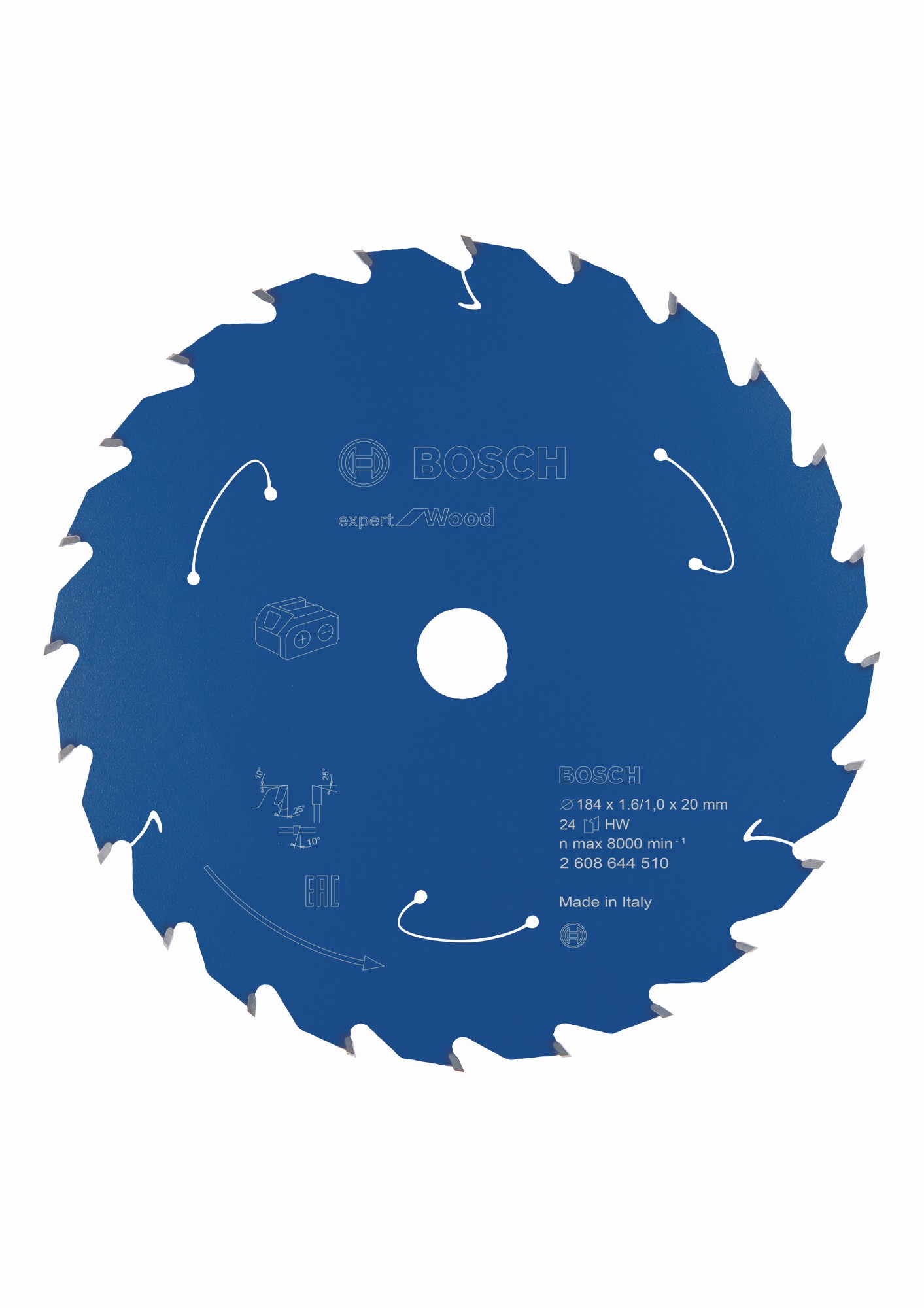 Disco de sierra circular Expert for Wood para sierras sin cables 184 x 1,6/1 x 20 T24