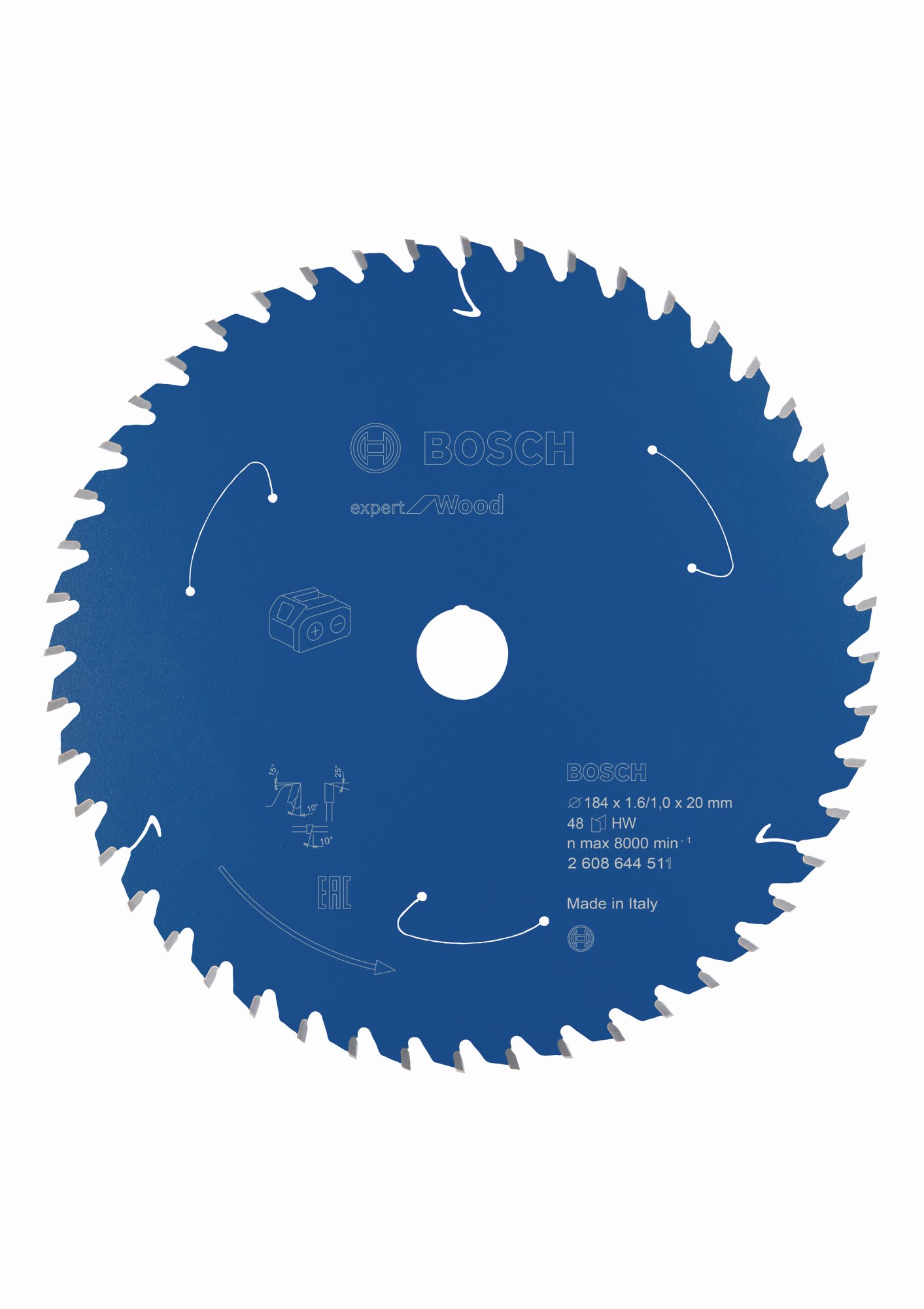 Disco de sierra circular Expert for Wood para sierras sin cables 184 x 1,6/1 x 20 T48