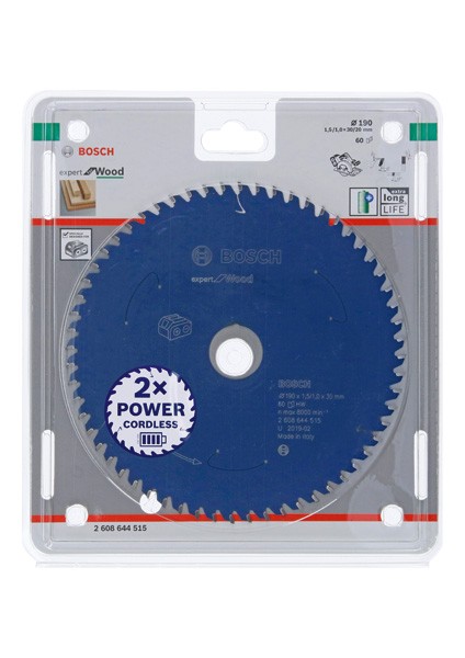 Disco de sierra circular Expert for Wood para sierras sin cables 190 x 1,5/1 x 30 T60
