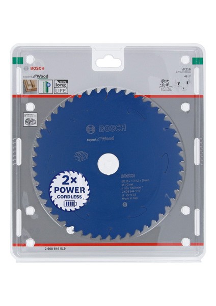 Disco de sierra circular Expert for Wood para sierras sin cables 216 x 1,7/1,2 x 30 T48