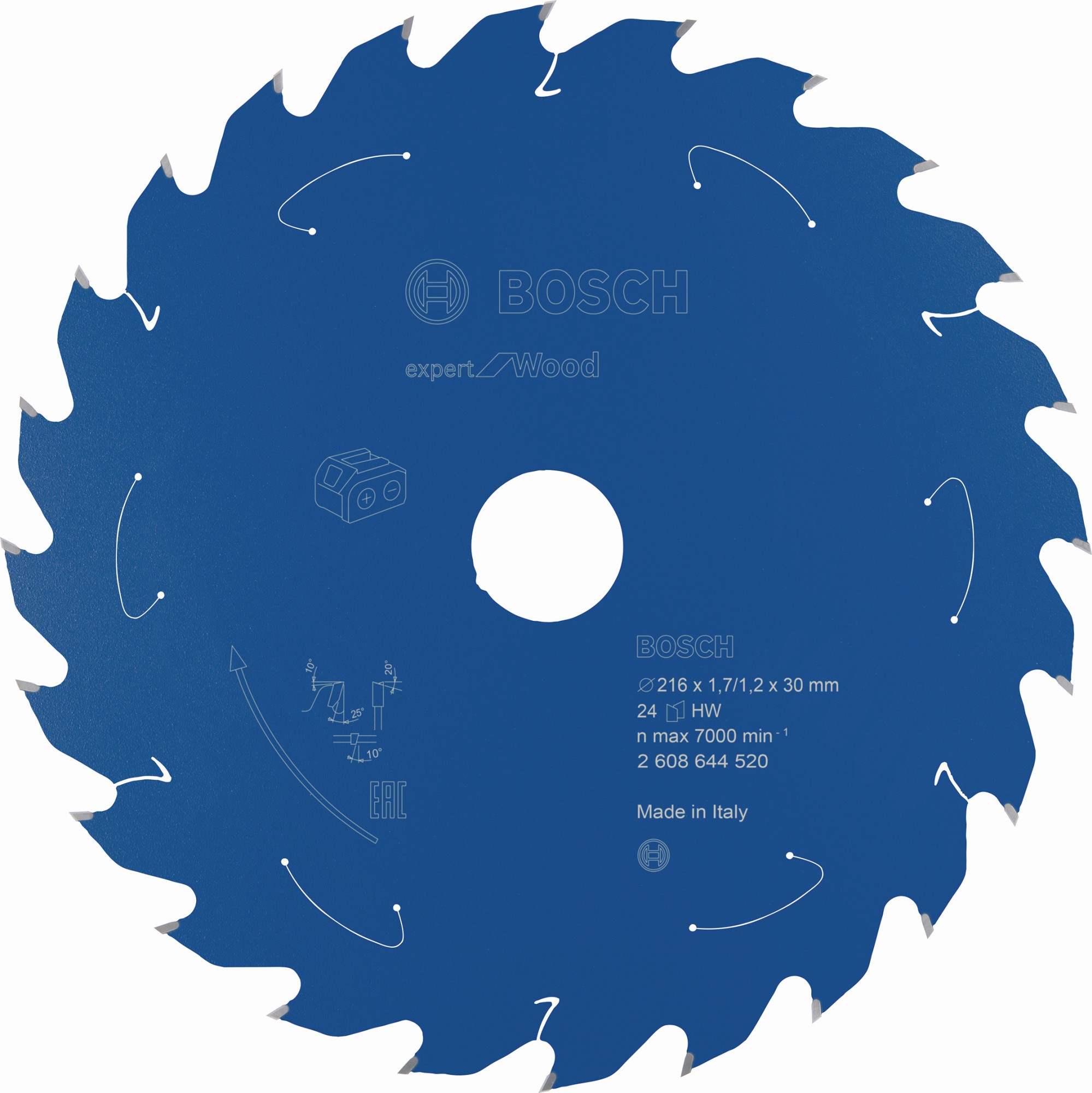 Disco de sierra circular Expert for Wood para sierras sin cables 216 x 1,7/1,2 x 30 T24