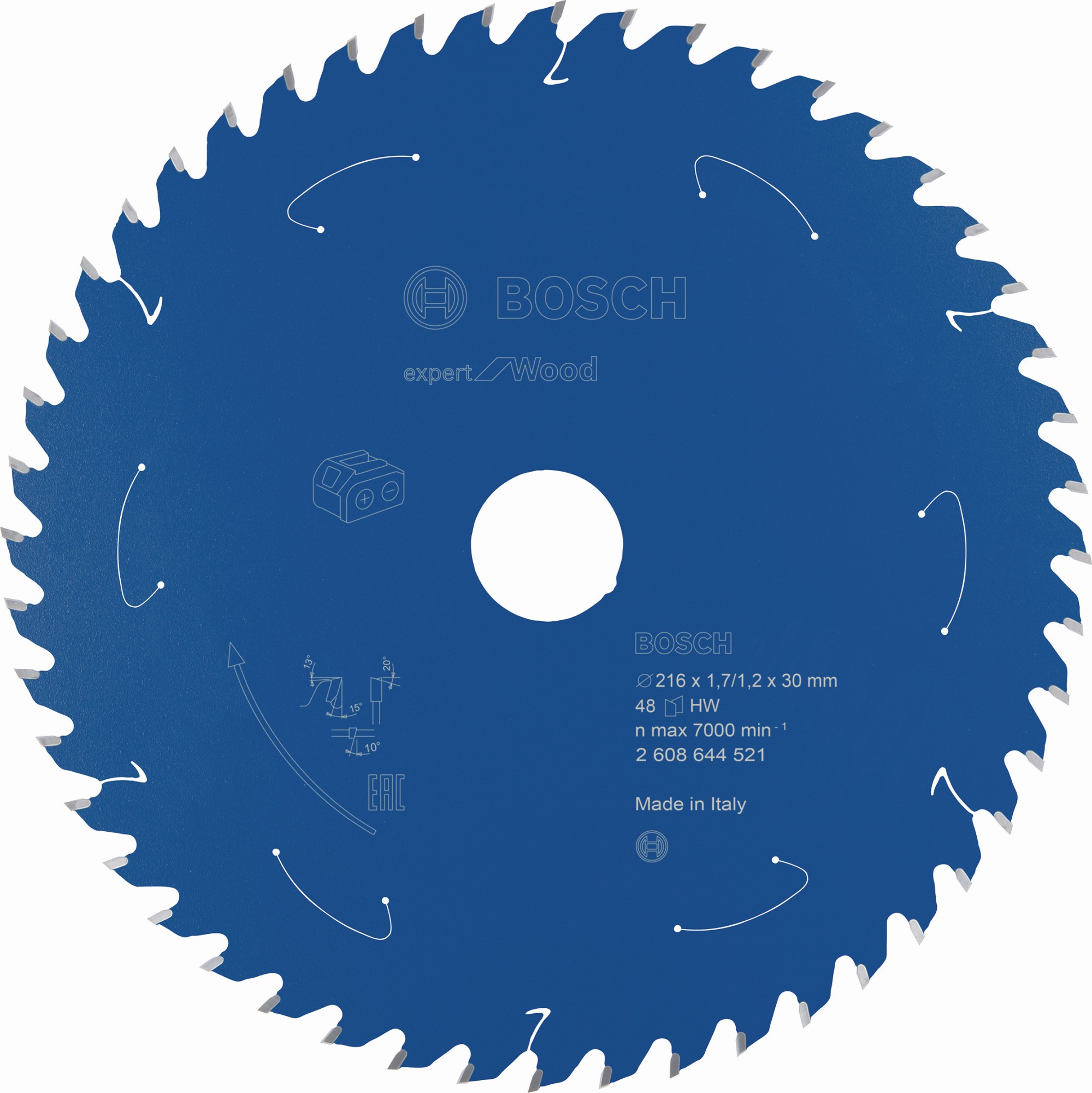 Disco de sierra circular Expert for Wood para sierras sin cables 216 x 1,7/1,2 x 30 T48