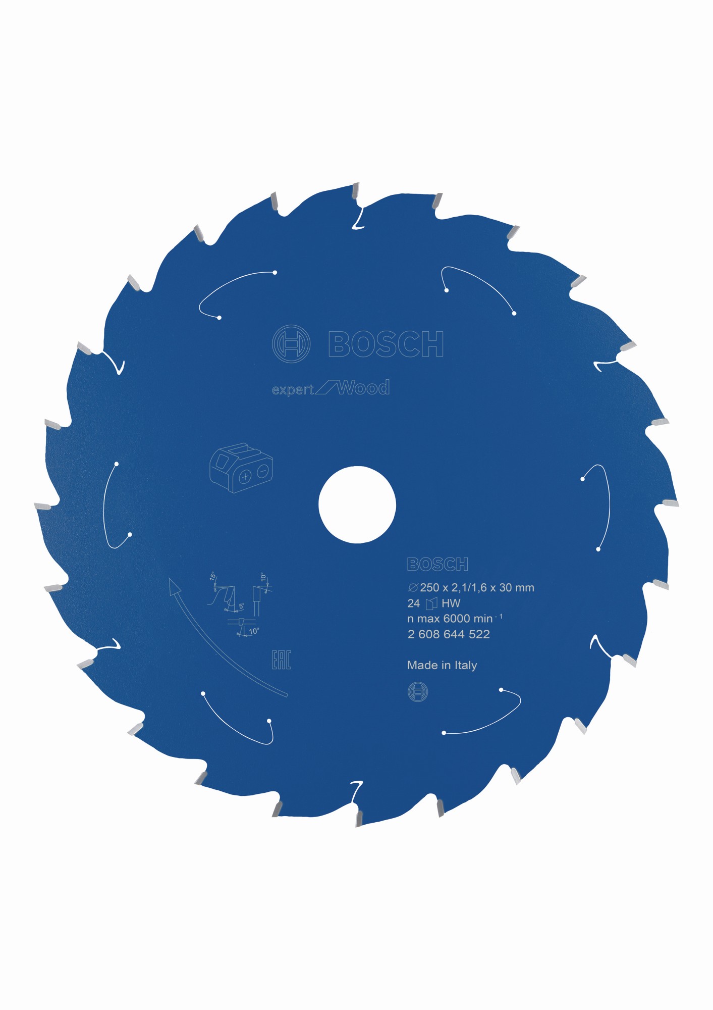 Disco de sierra circular Expert for Wood para sierras sin cables 250 x 2,1/1,6 x 30 T24