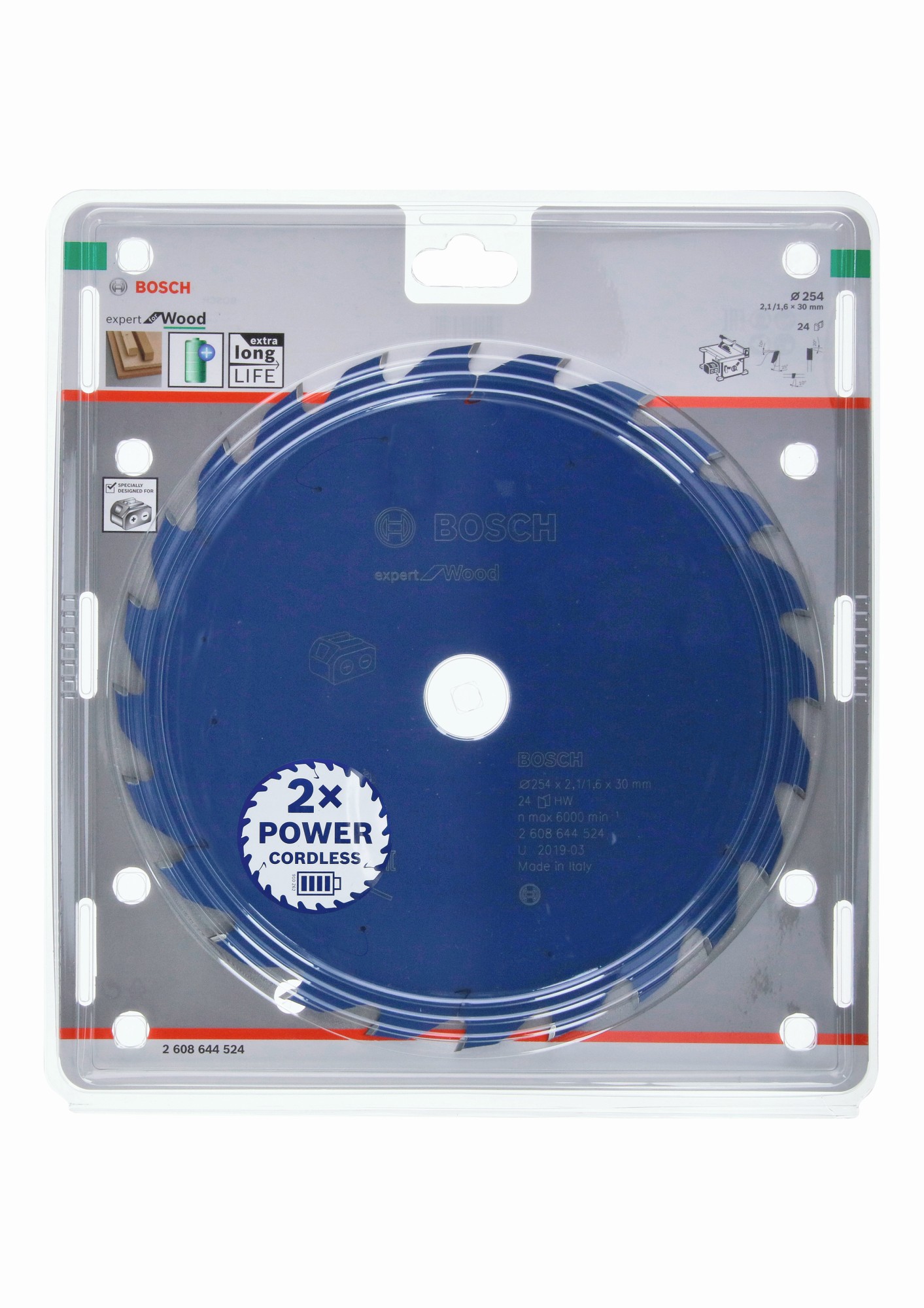 Disco de sierra circular Expert for Wood para sierras sin cables 254 x 2,1/1,6 x 30 T24