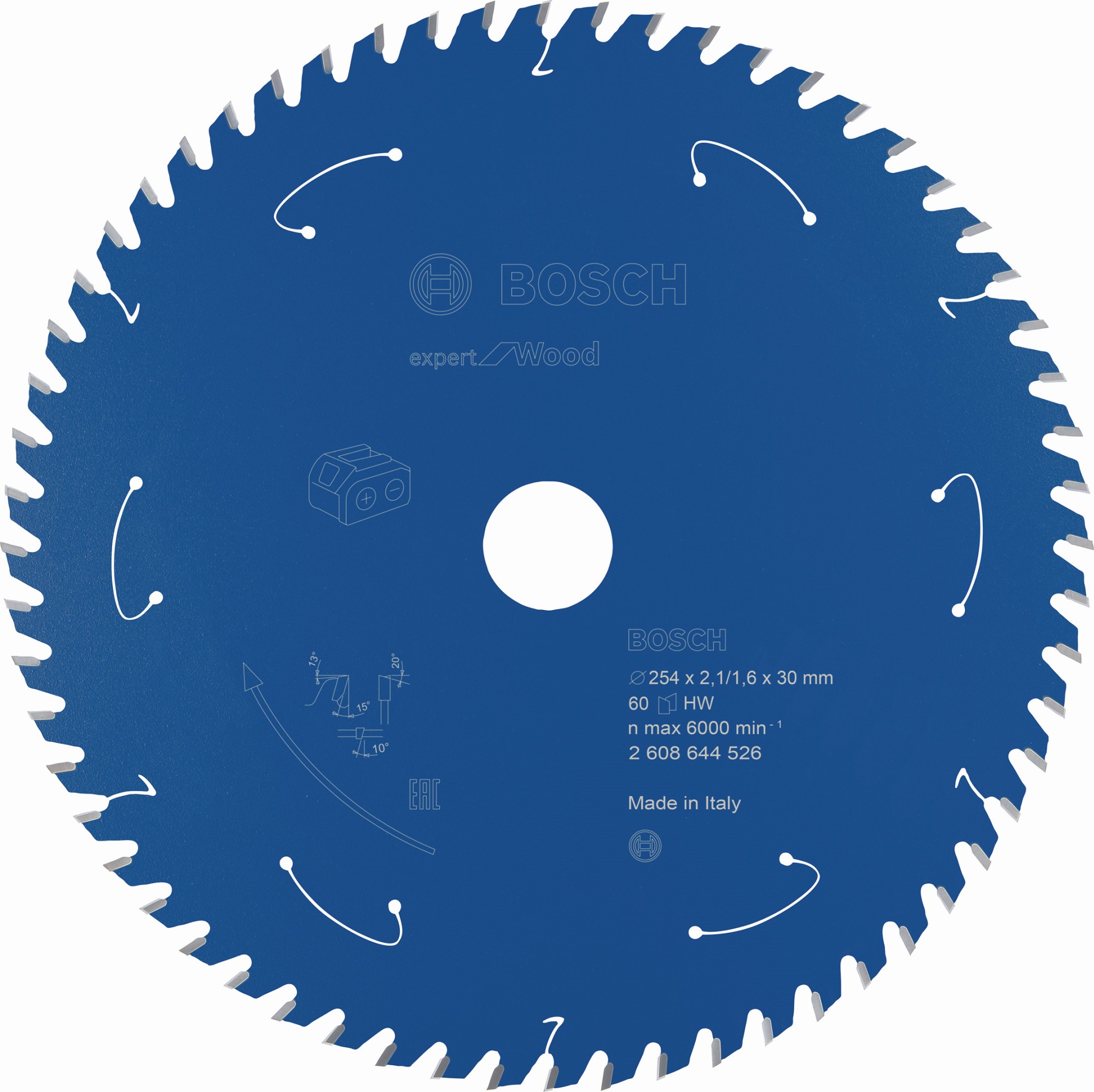 Disco de sierra circular Expert for Wood para sierras sin cables 254 x 2,1/1,6 x 30 T60