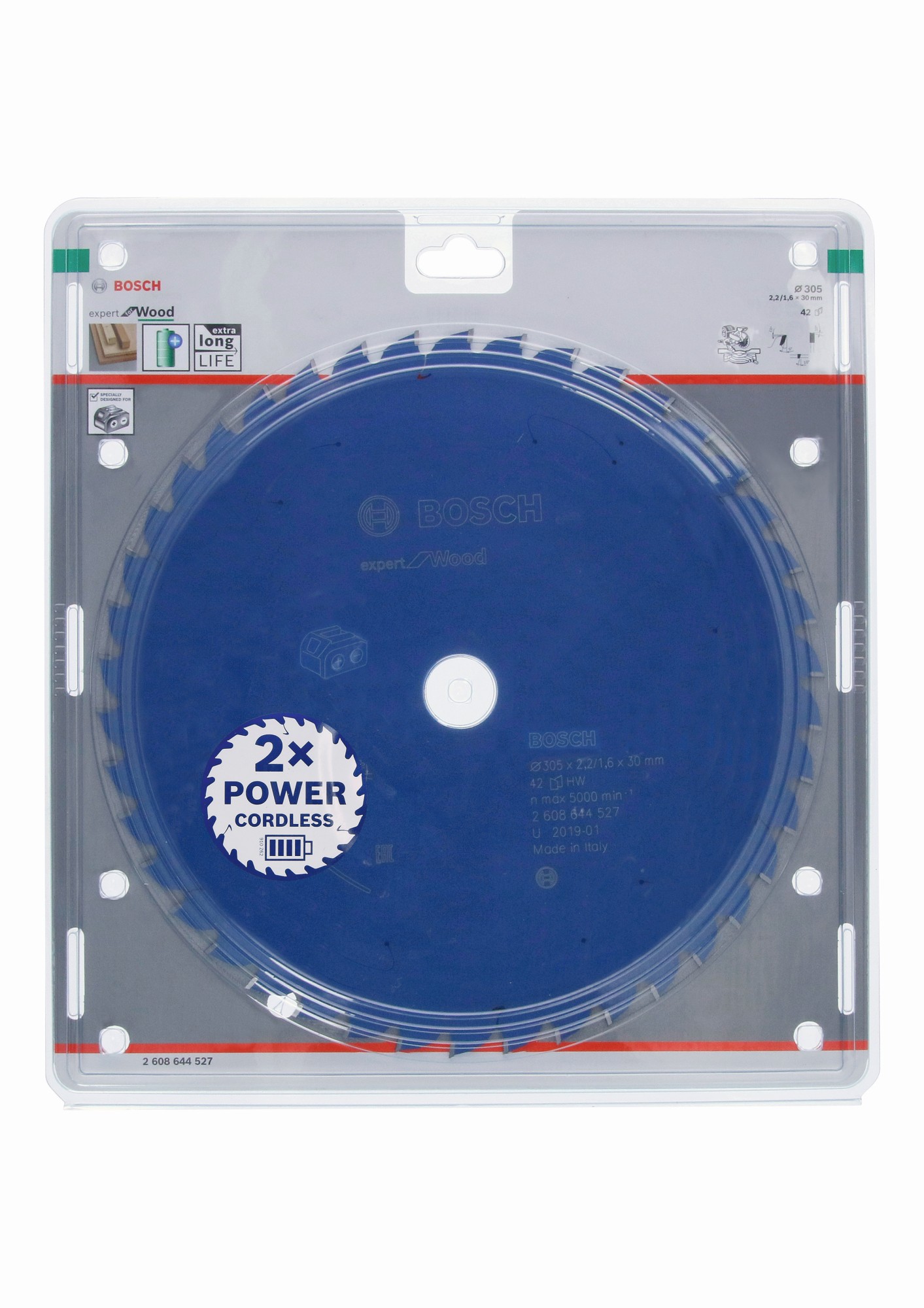 Disco de sierra circular Expert for Wood para sierras sin cables 305 x 2,2/1,6 x 30 T42