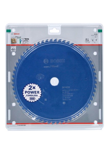 Disco de sierra circular Expert for Wood para sierras sin cables 305 x 2,2/1,6 x 30 T60