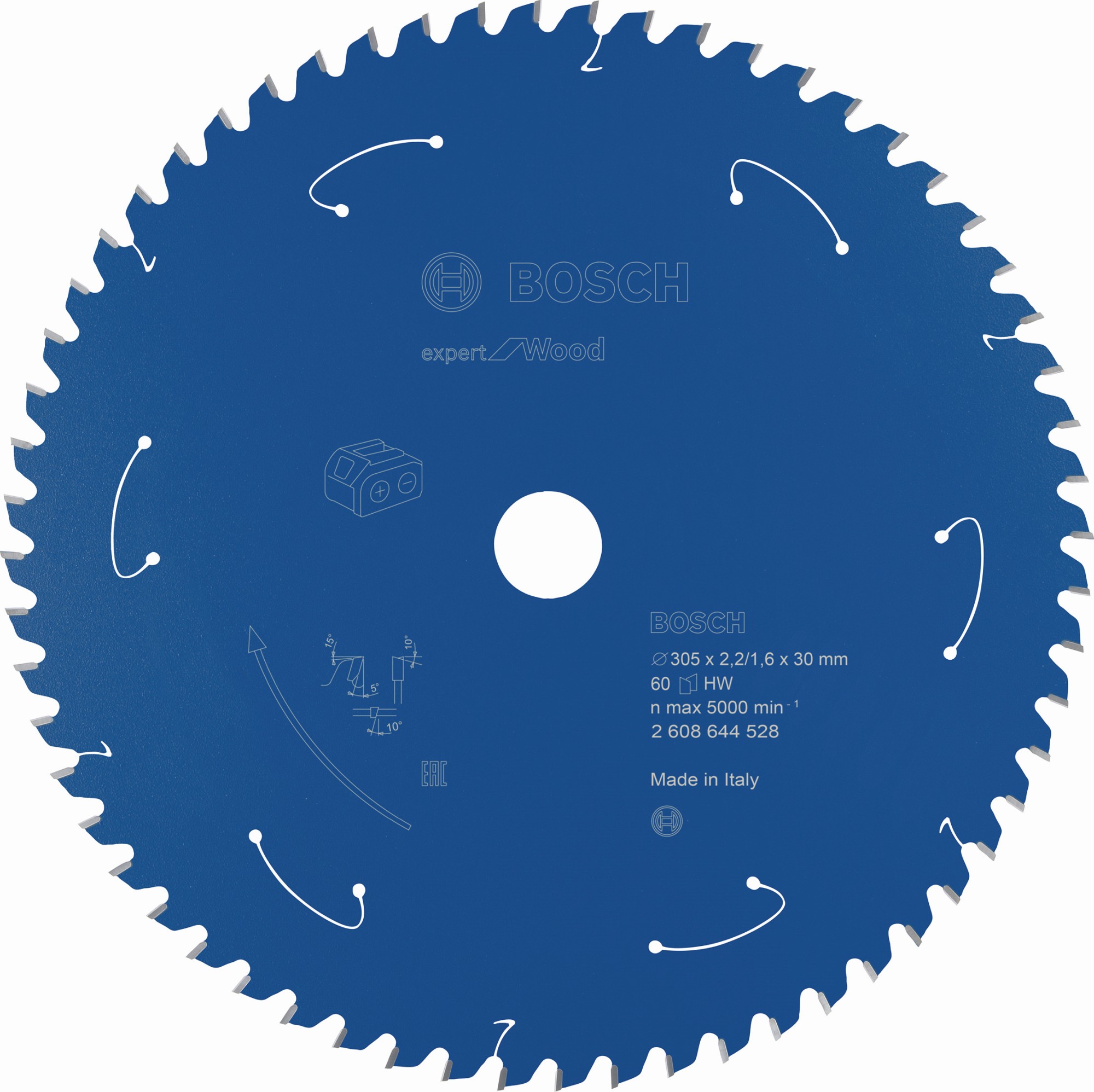 Disco de sierra circular Expert for Wood para sierras sin cables 305 x 2,2/1,6 x 30 T60