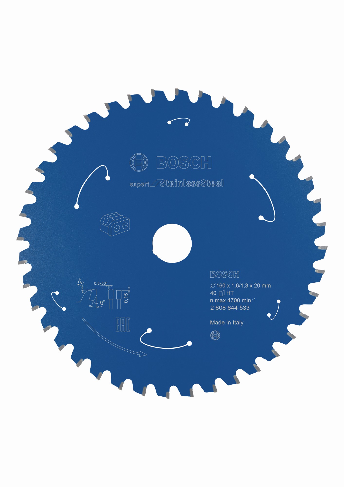 Disco de sierra circular Expert for Stainless Steel para sierras sin cables 160 x 1,6/1,3 x 20 T40