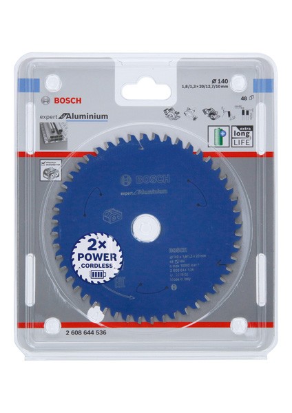 Disco de sierra circular Expert for Aluminium para sierras sin cables 140 x 1,8/1,3 x 20 T48