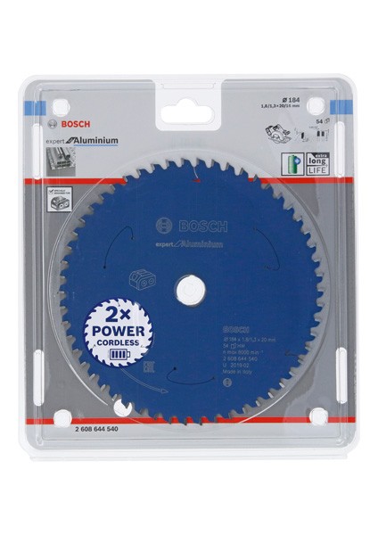 Disco de sierra circular Expert for Aluminium para sierras sin cables 184 x 1,8/1,3 x 20 T54