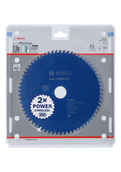 Disco de sierra circular Expert for Aluminium para sierras sin cables 216 x 2/1,4 x 30 T66