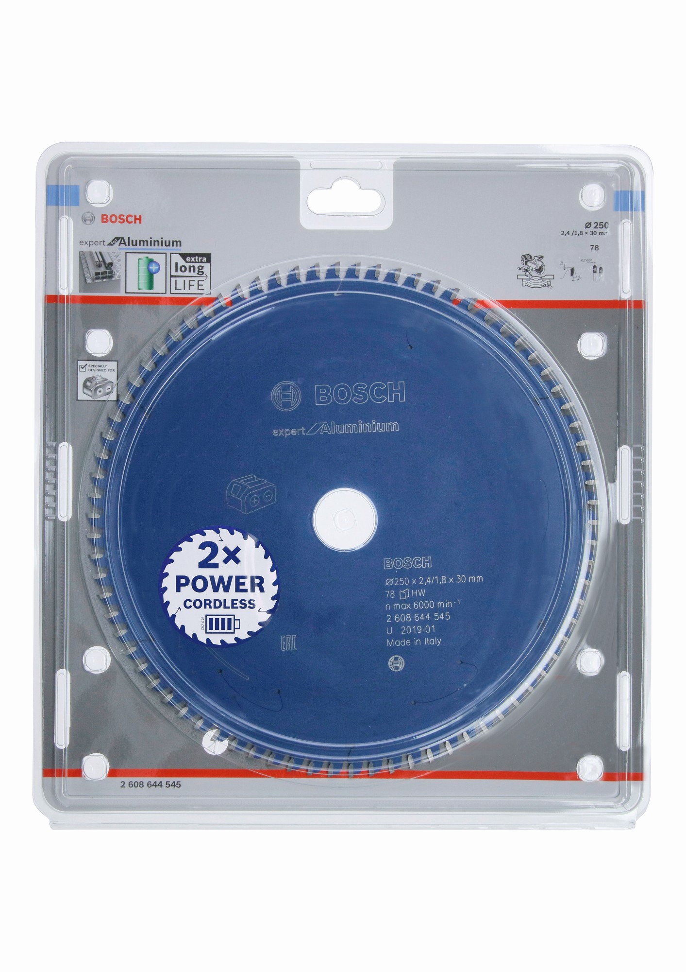 Disco de sierra circular Expert for Aluminium para sierras sin cables 250 x 2,4/1,8 x 30 T78