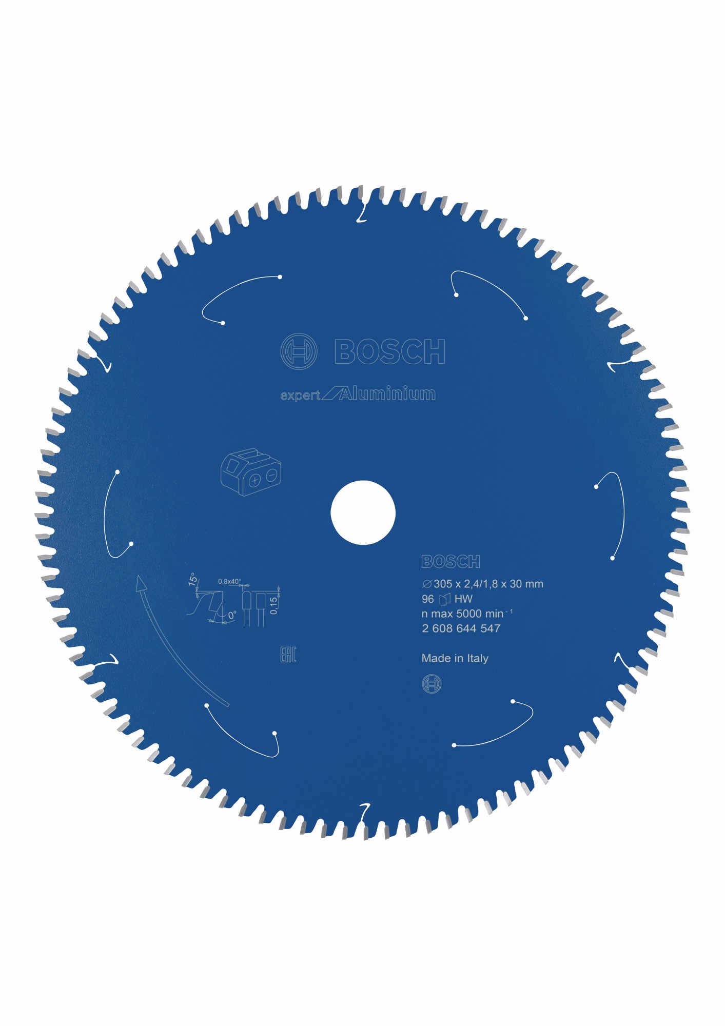 Disco de sierra circular Expert for Aluminium para sierras sin cables 305 x 2,4/1,8 x 30 T96