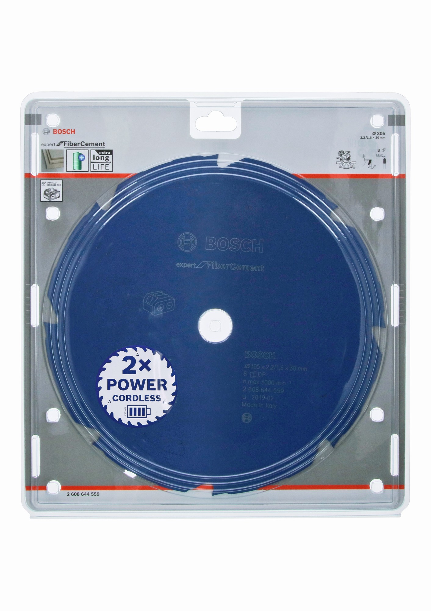 Disco de sierra circular Expert for Fibre Cement para sierras sin cables 305 x 2,2/1,6 x 30 T8