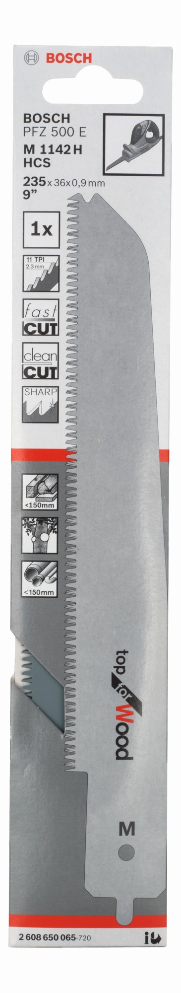 Hoja de sierra sable M 1142 H para multisierra PFZ 500 E de BoschTop for Wood