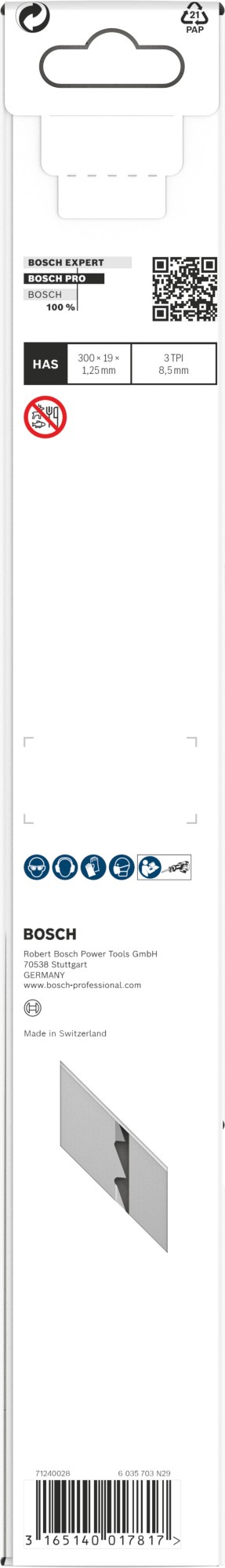 Hoja PRO Ice S1211K, 1,25 x 19 x 300 mm, 5 unidades