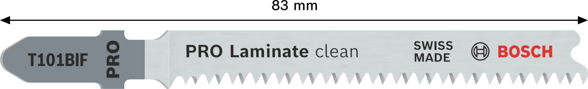 Hoja de sierra de calar PRO Laminate clean T101BIF, 83 mm, 2 uds.