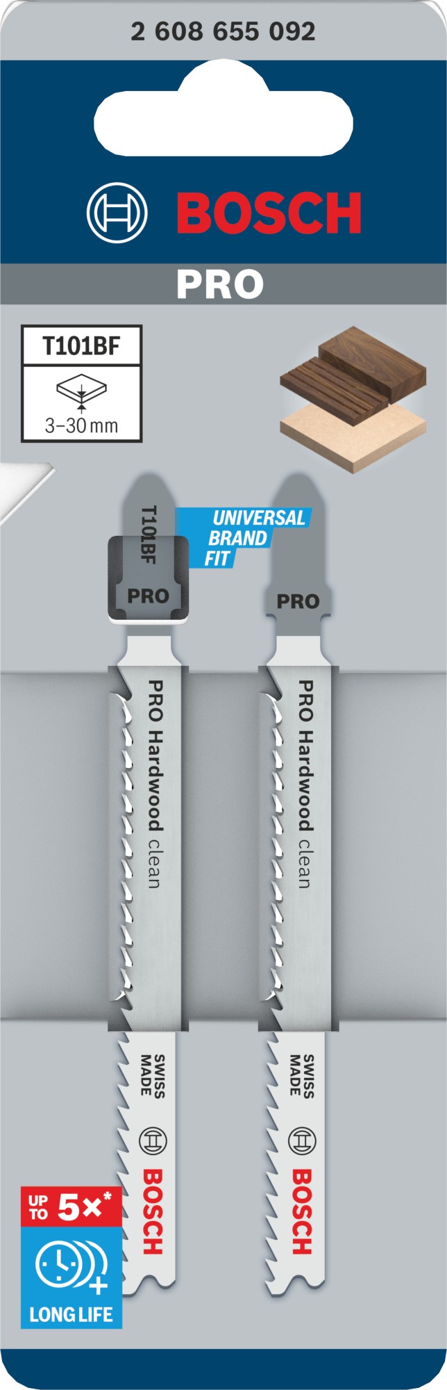 Hoja de sierra de calar PRO Hardwood clean T101BF, 100 mm, 2 uds.