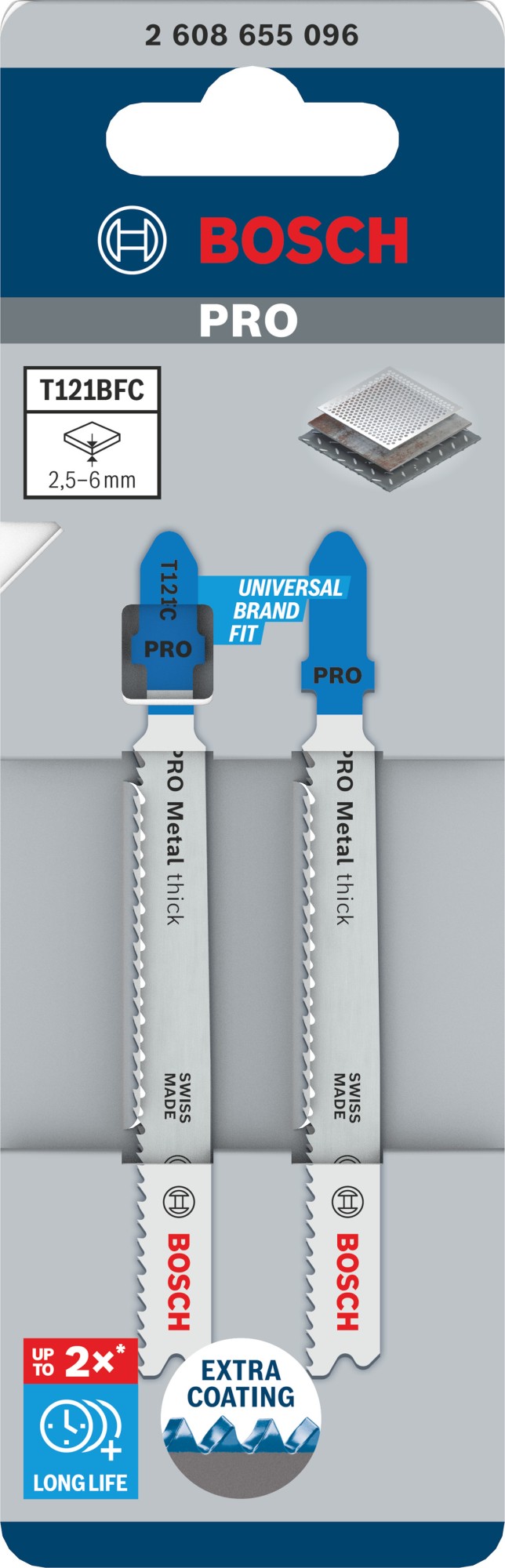 Hoja de sierra de calar PRO Metal thick T121BFC 92 mm, 2 uds.