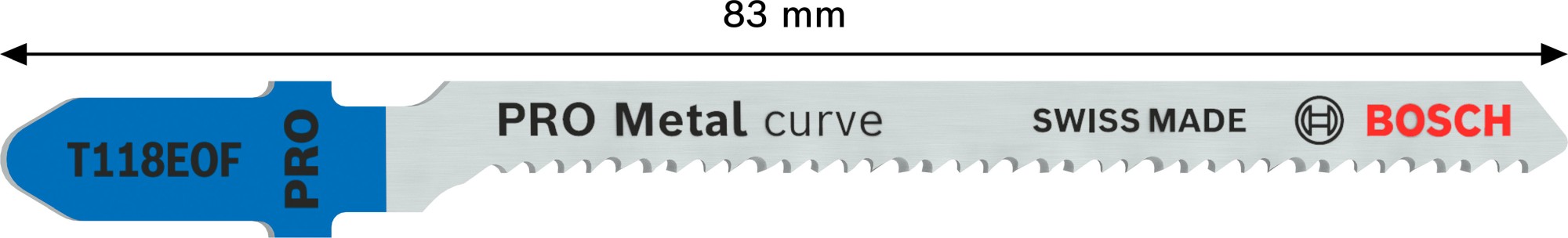 Hoja de sierra de calar PRO Metal curve T118EOF, 83 mm, 2 uds.