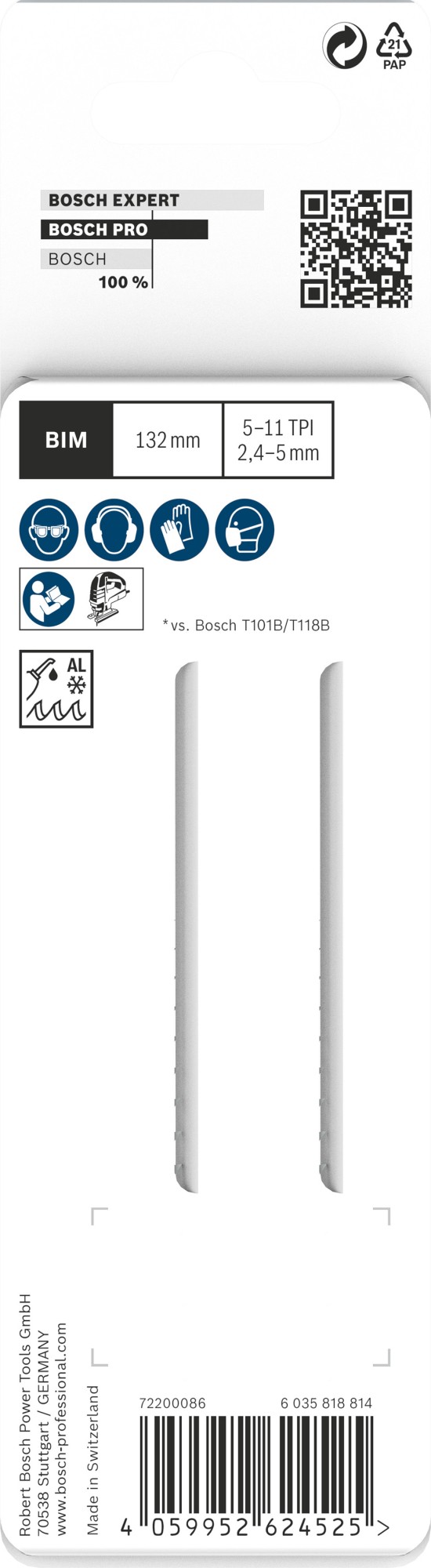 Hoja de sierra de calar PRO Multi Material thick and thin T345XF, 132 mm, 2 uds.