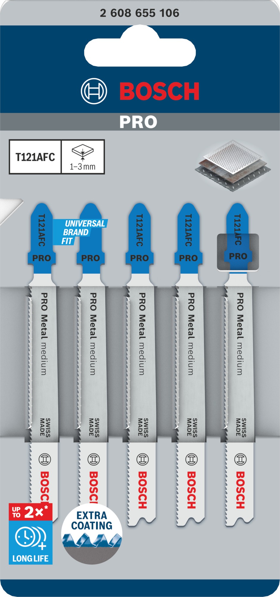 Hoja de sierra de calar PRO Metal medium T121AFC 92 mm, 5 uds.